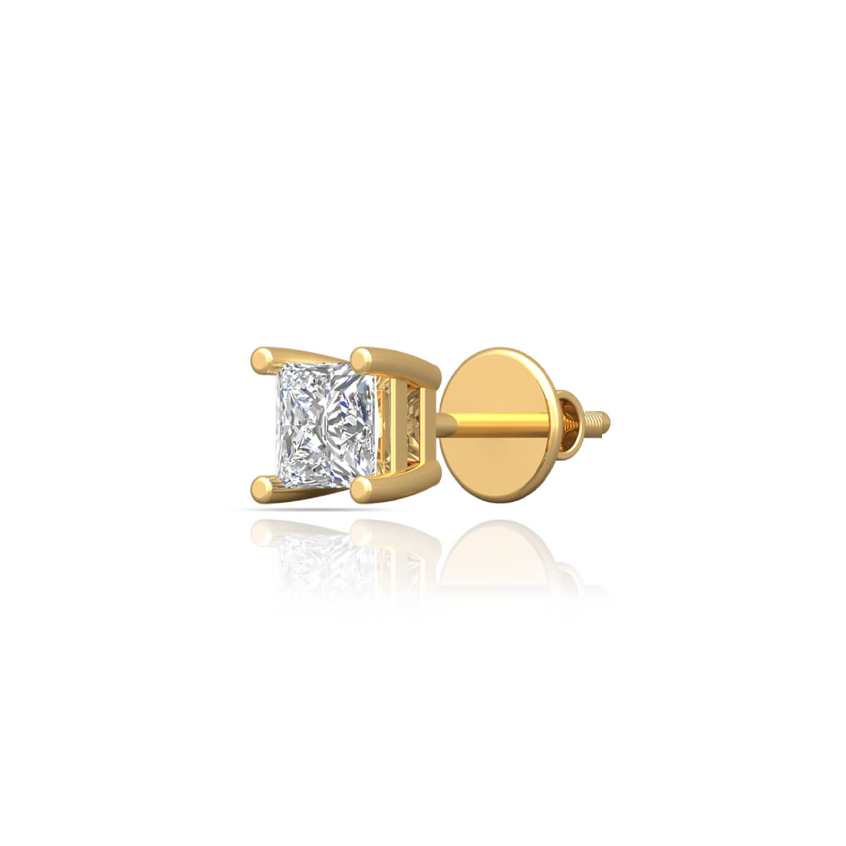 Classic Gleam Diamond Stud for Men with Free Gold Coin