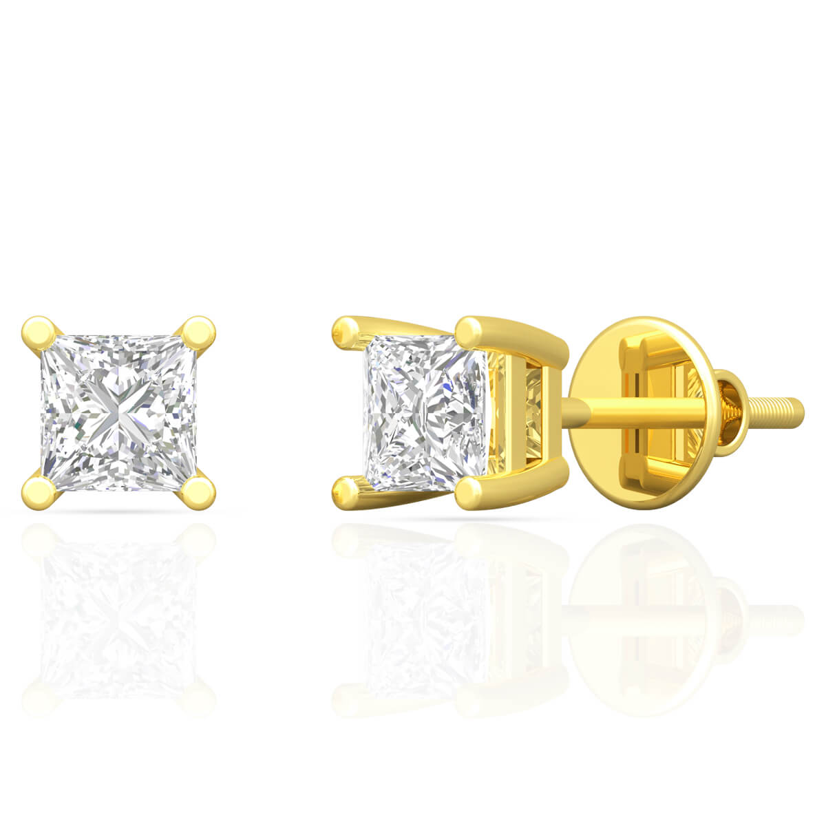 Classic Solitaire Diamond Earrings with Free Gold Coin