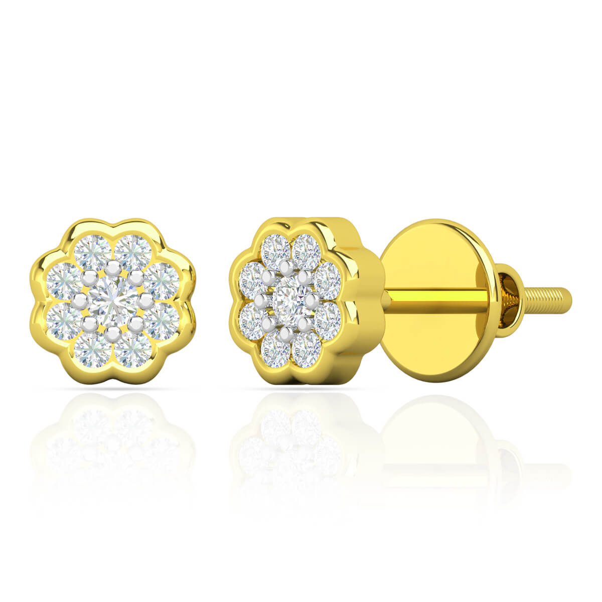 Diamond Earring with Free Gold Coin