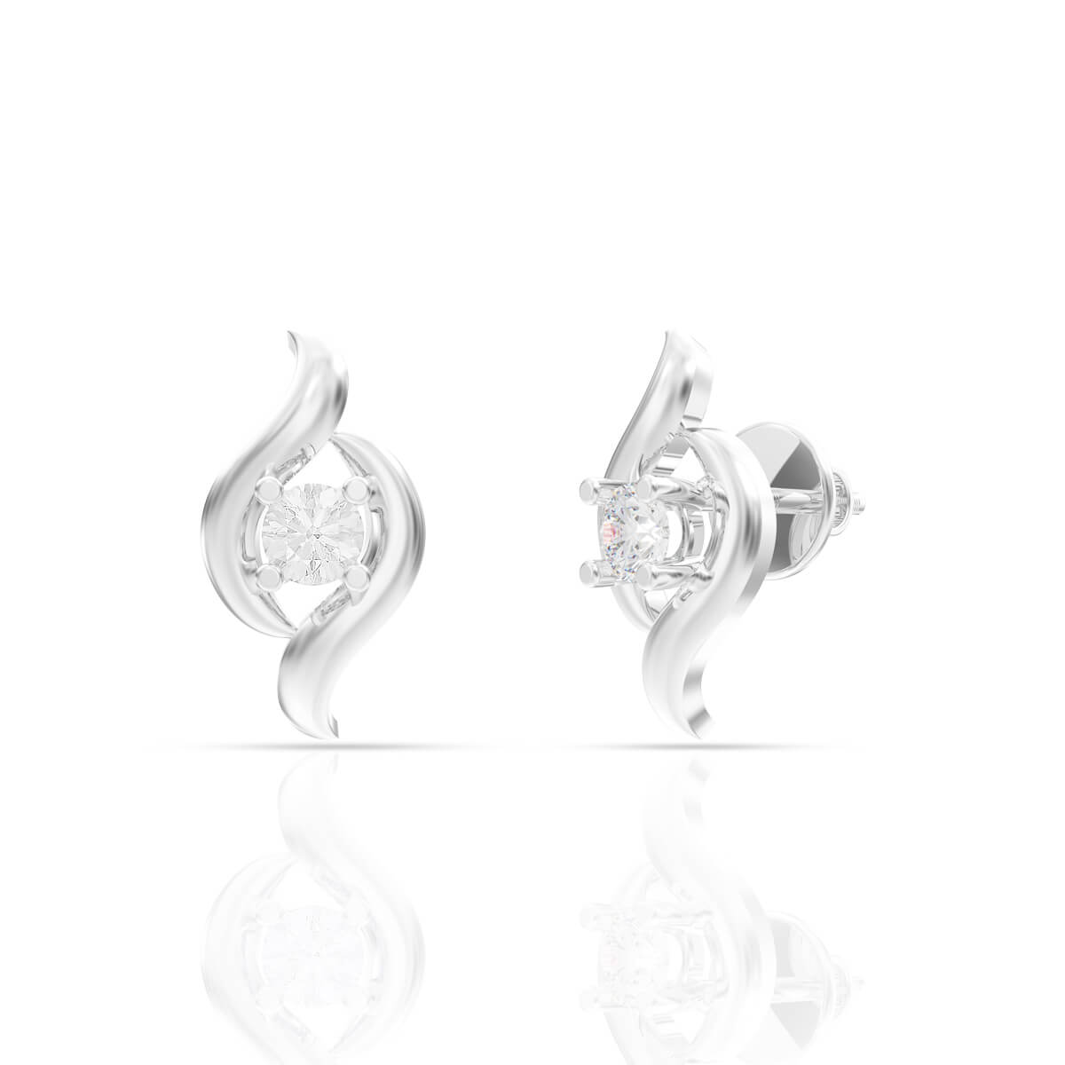 avsar White Gold Stud Earring