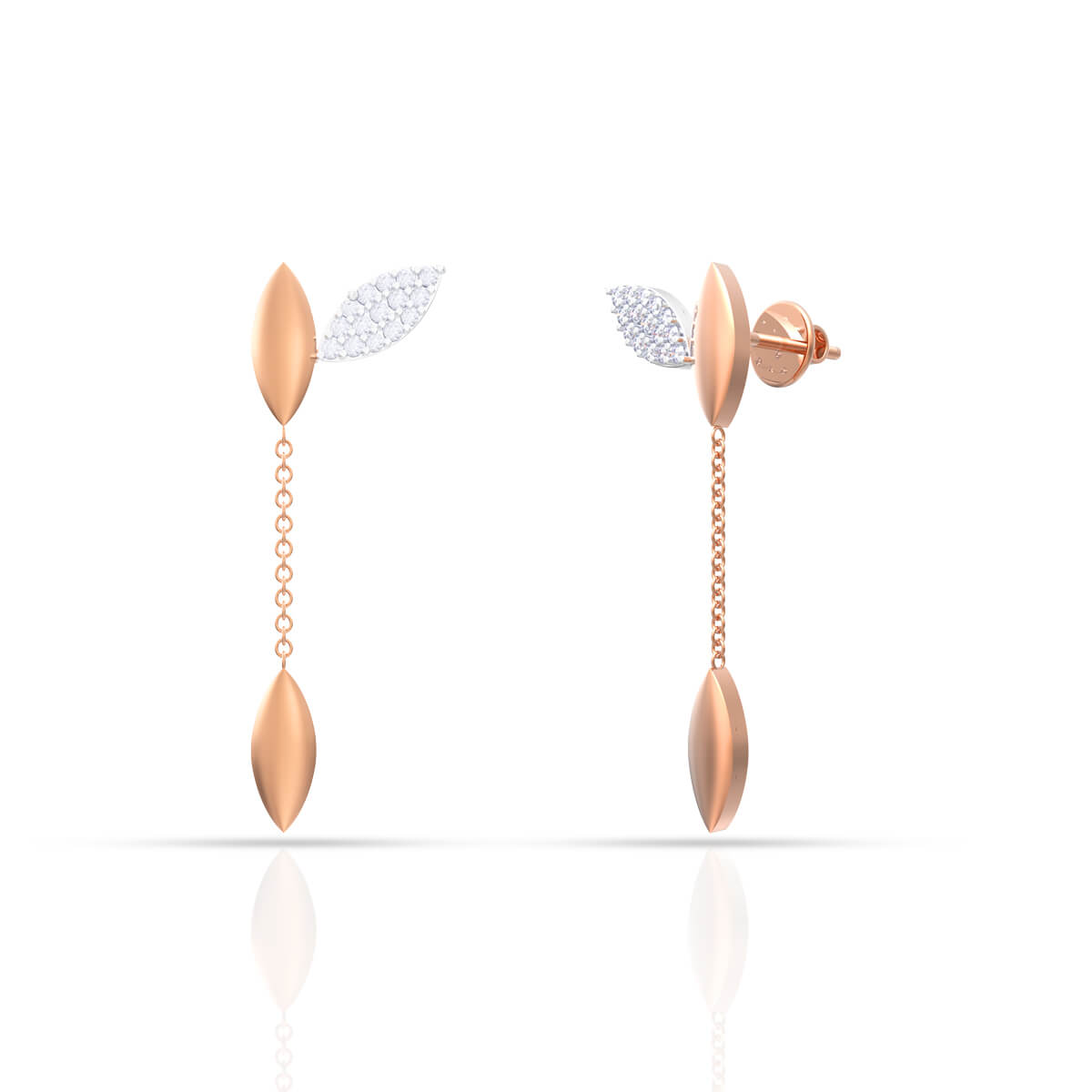 Floral Petal Cascade Diamond Earring