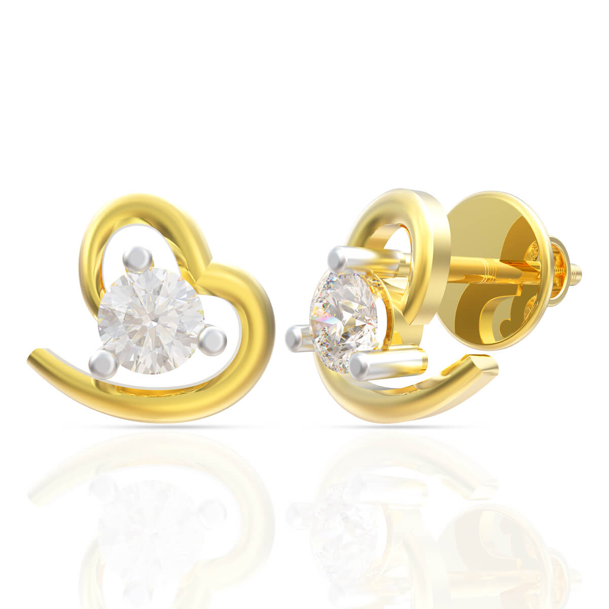 Eternal Love: Heart Shaped Diamond EleganceEarrings with Free Gold Coin