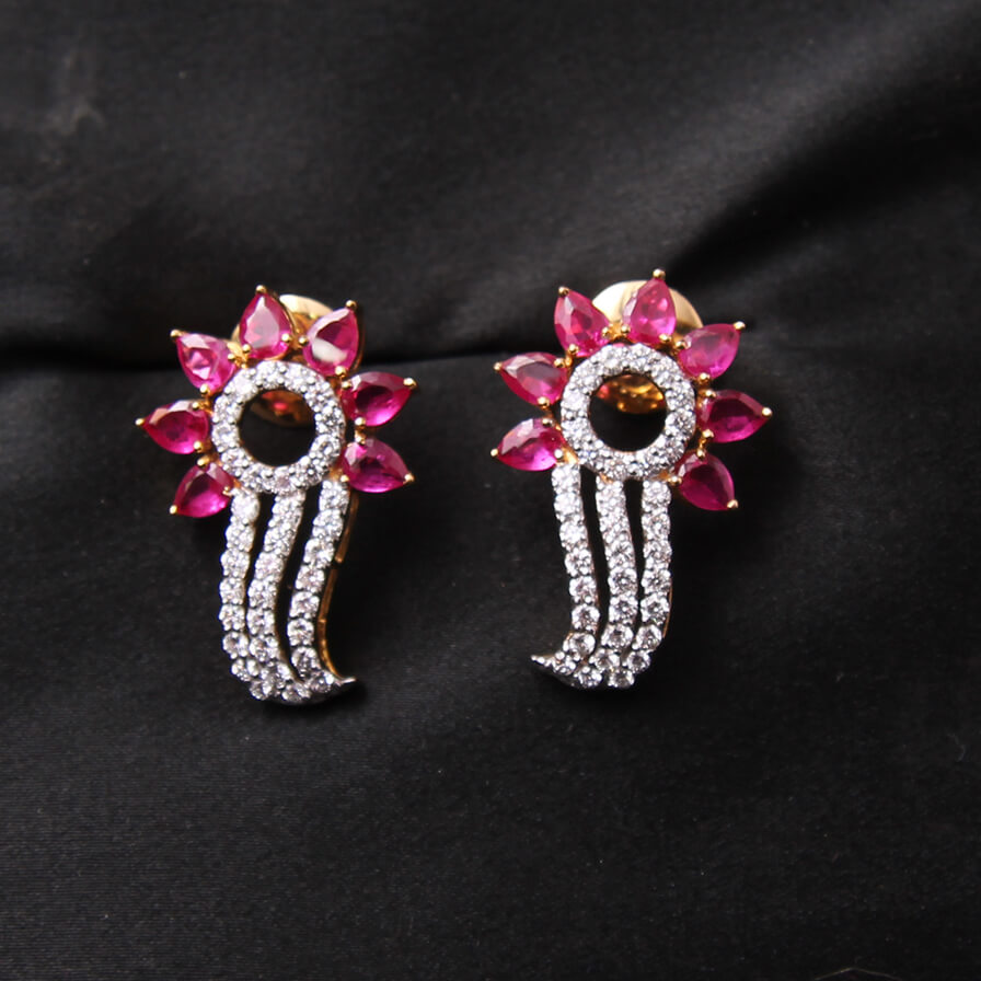 Diamond Earring For Women with Free Gold Coin