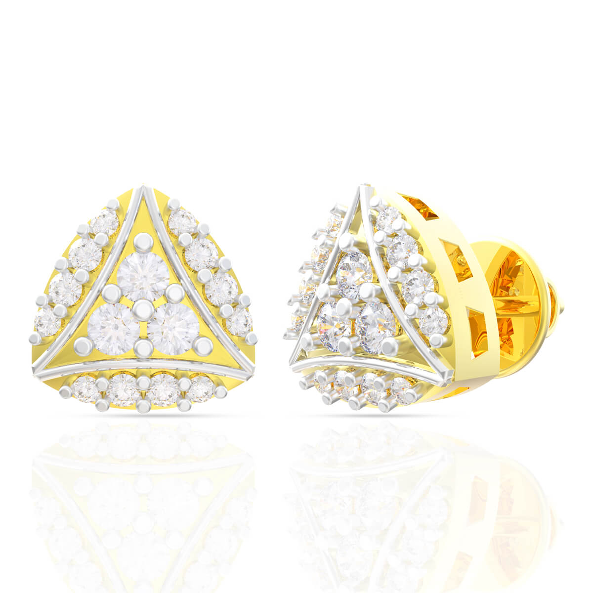 Gleaming Triangles Diamond EleganceEarrings with Free Gold Coin