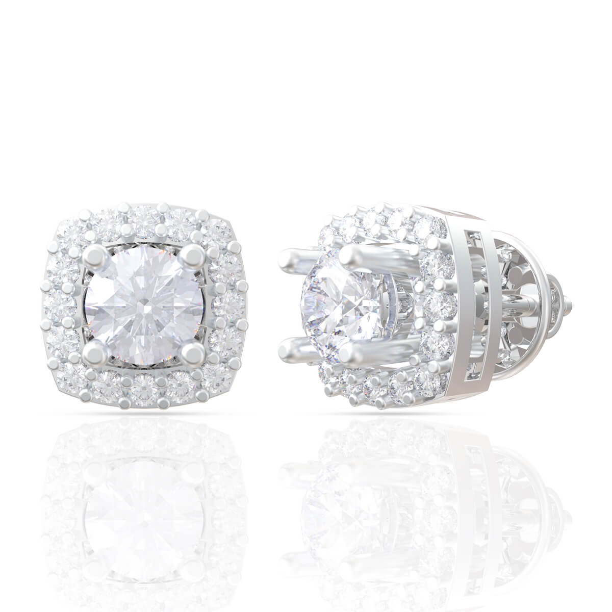 Radiant Round Diamond Studs Earring