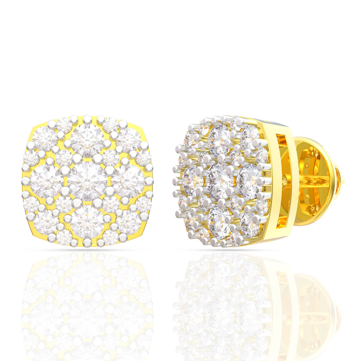 Classic Diamond Comfort Stud Earring with Free Gold Coin