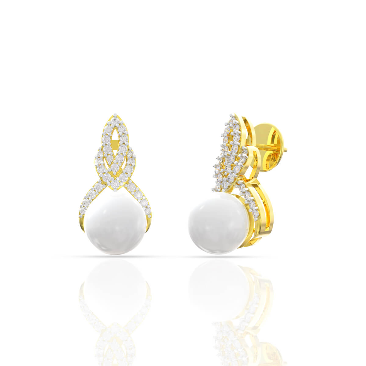 Glistening Pearl Dream Diamond Earrings with Free Gold Coin