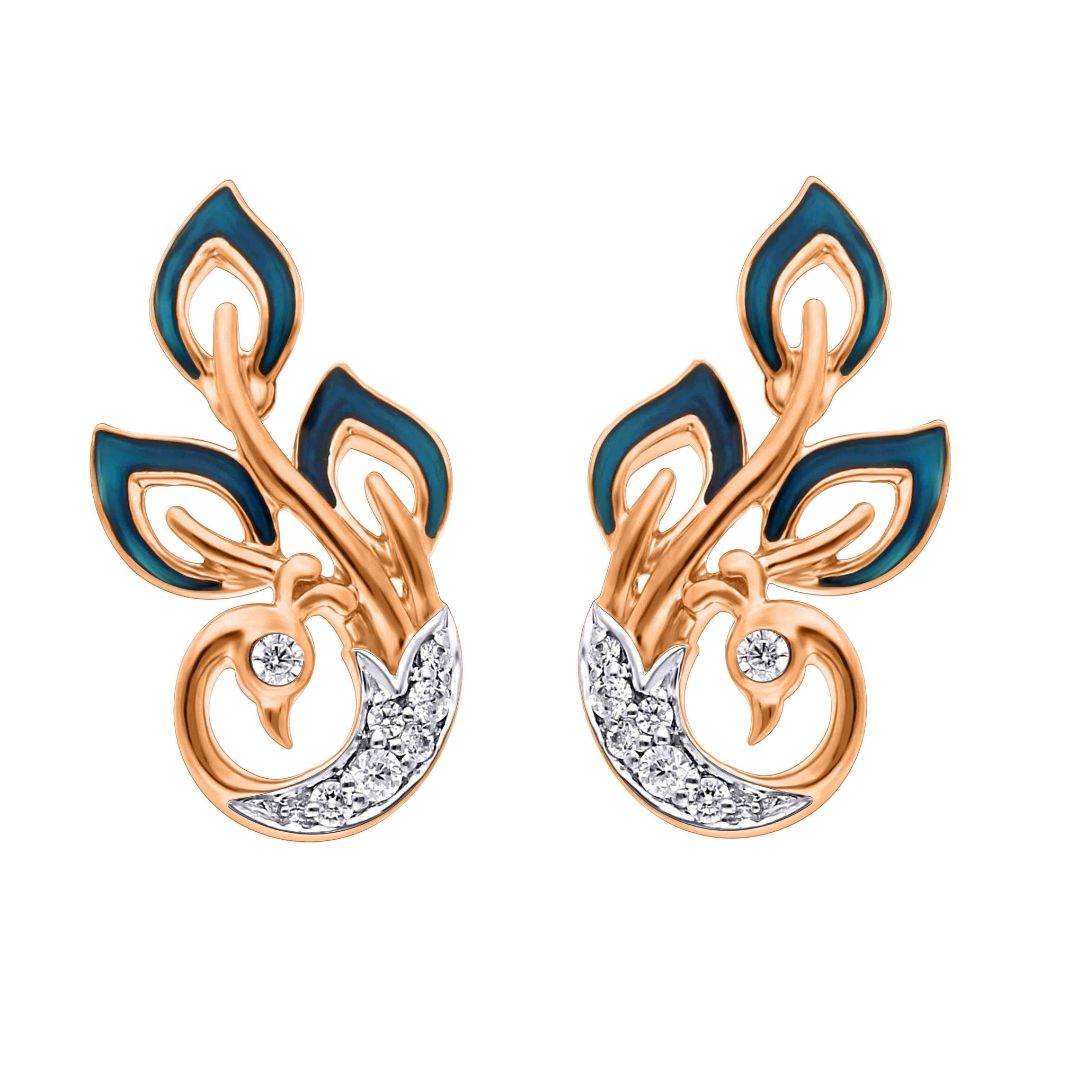 Peacock Diamond Earring with Free Gold Coin