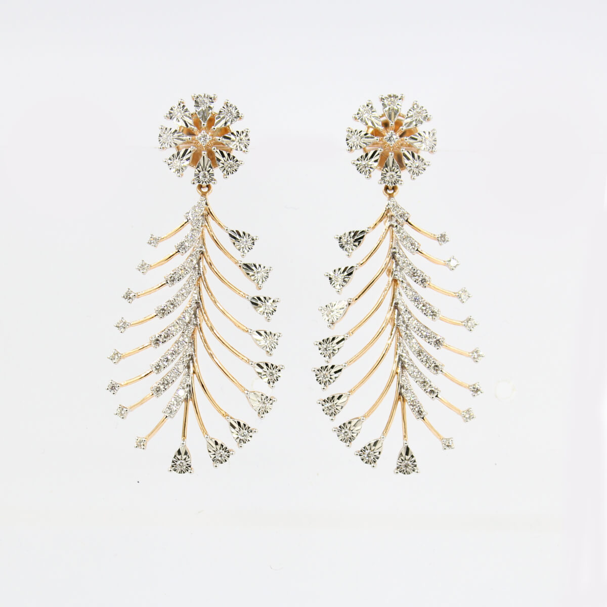 Elaborate Glistening Diamond Earring with Free Gold Coin