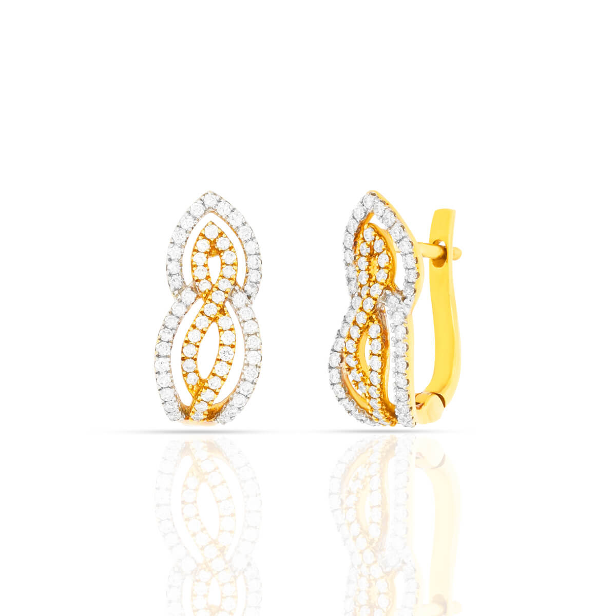 Twinkling Circlets Diamond Hoops in Gold