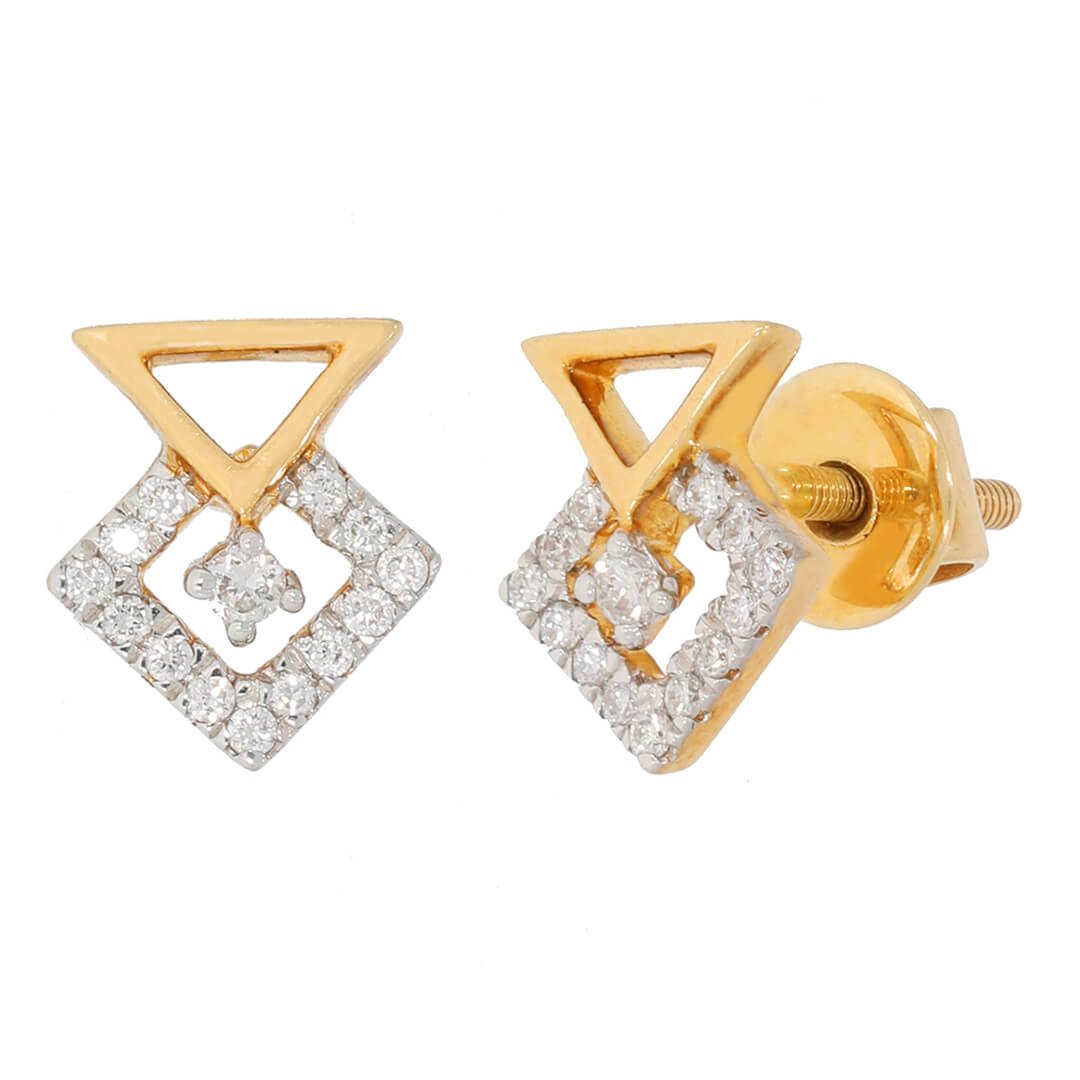 geometric diamond Earring with Free Gold Coin