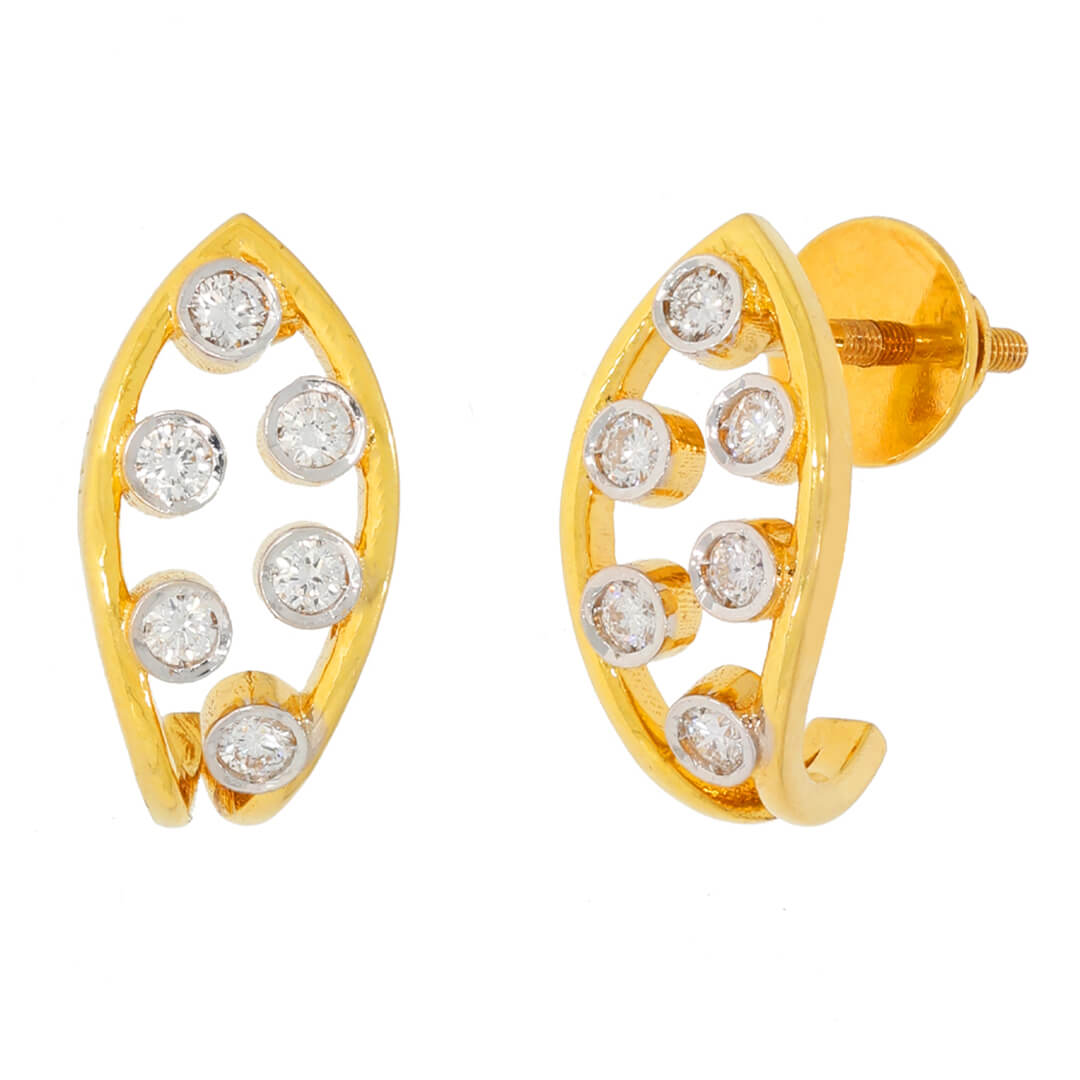 Talas J Hoop diamond earring with Free Gold Coin