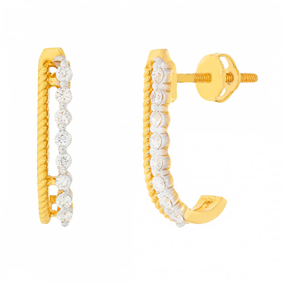 Silvana j hoop diamond earring with Free Gold Coin