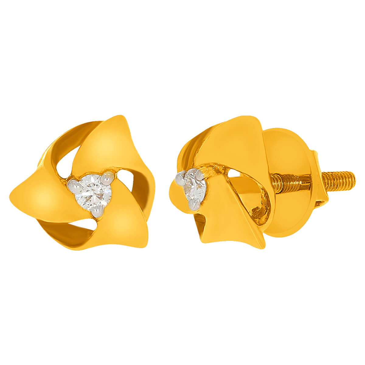 Twisty Trine Diamond Earring with Free Gold Coin