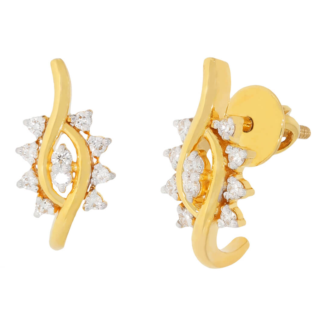 Talas J Hoop diamond earring with Free Gold Coin