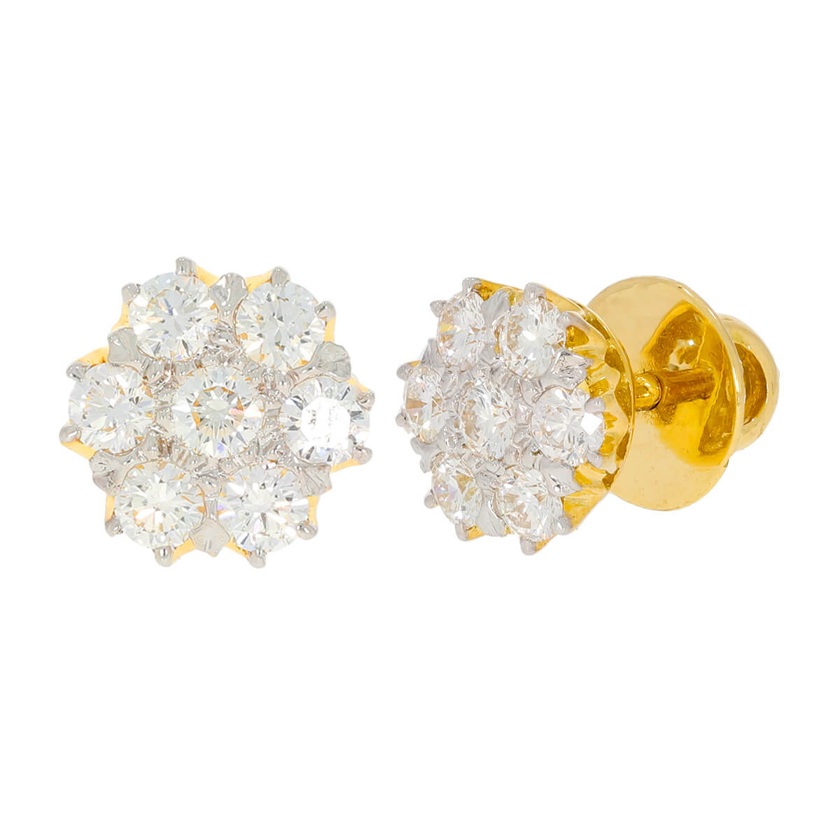 Floral Diamond Stud Earring