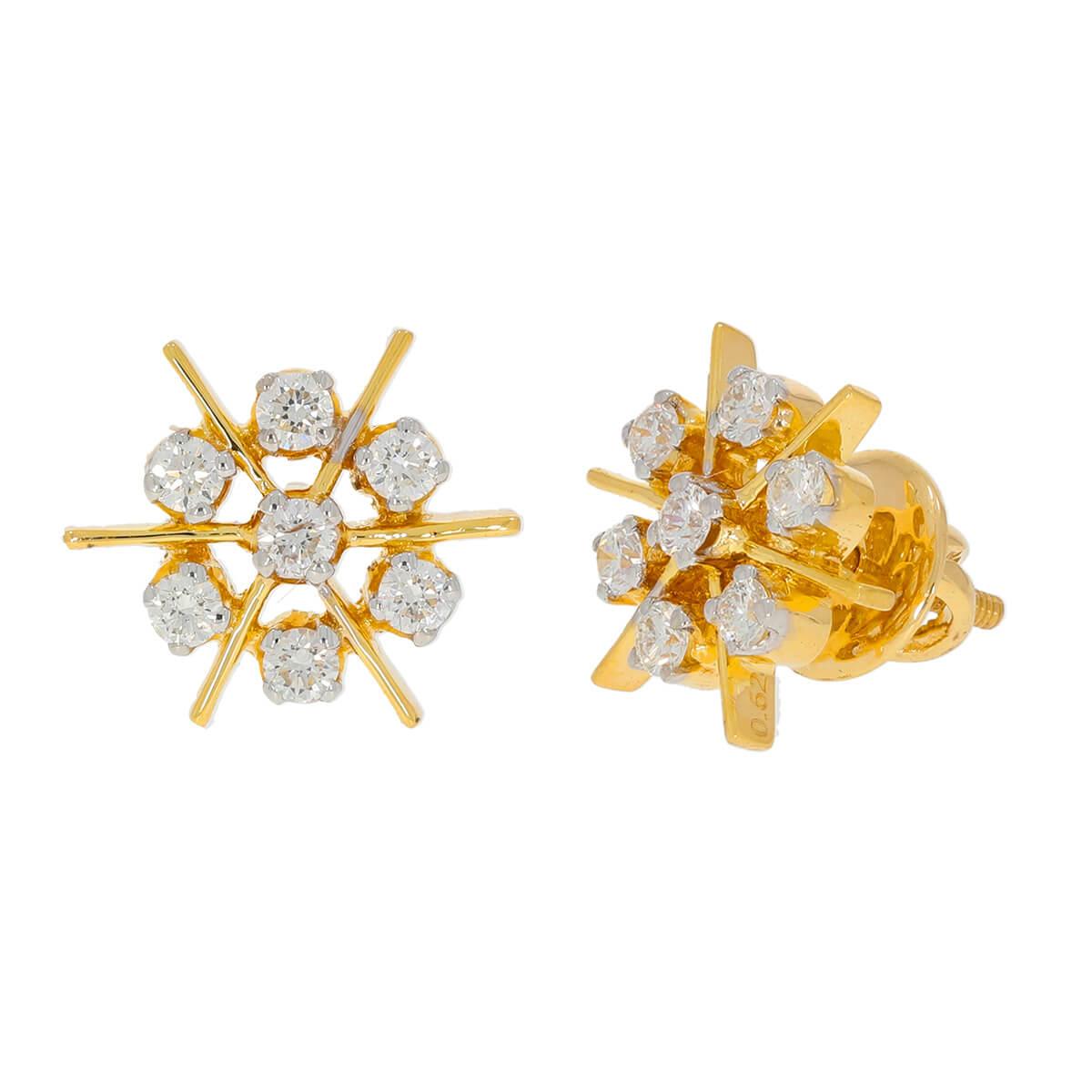 Radiant Diamond Stud Earrings with Free Gold Coin