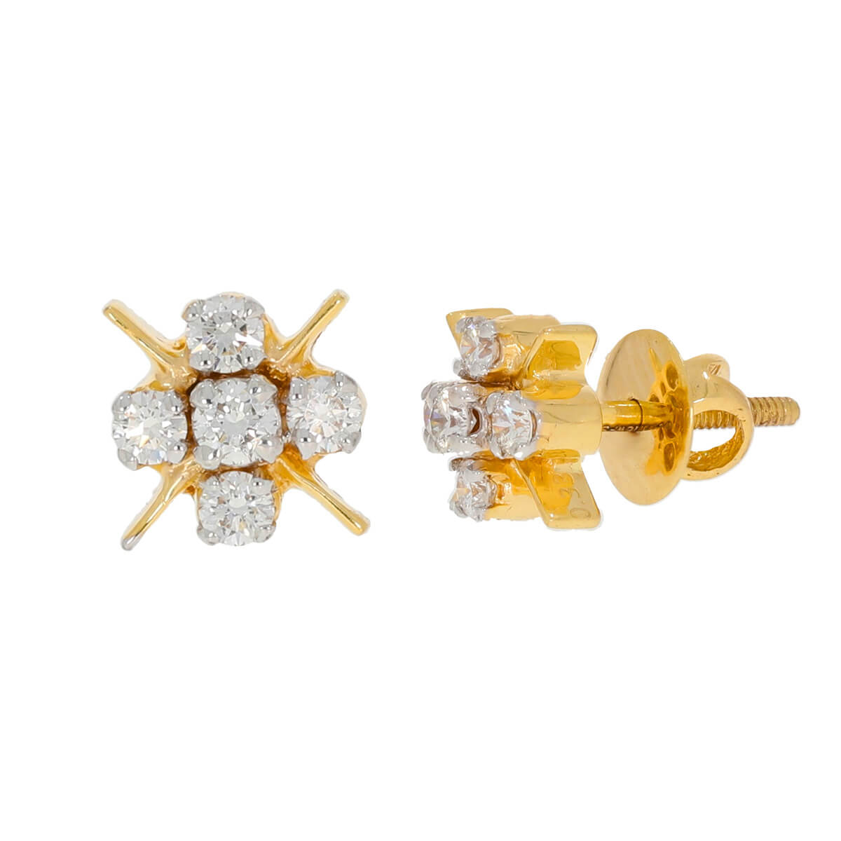 Striking Fancy Diamond Stud Earrings with Free Gold Coin