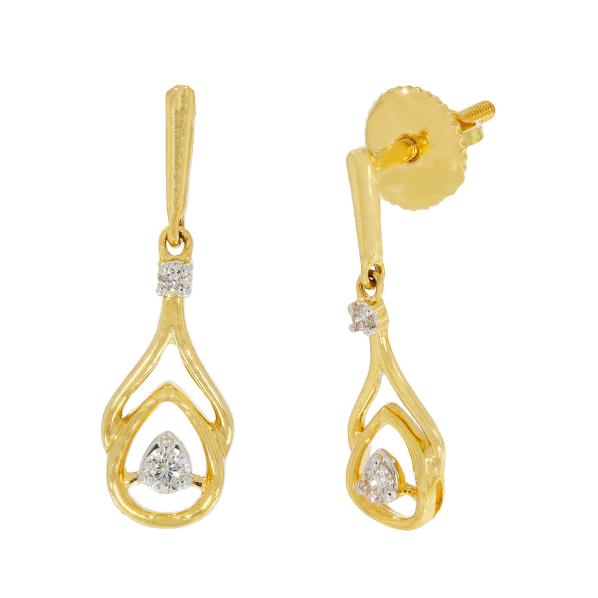 Graceful Floral Diamond Earring