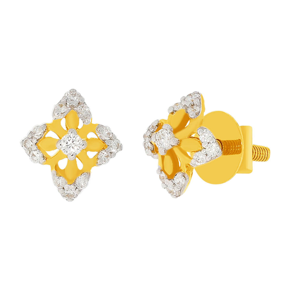 Blomming Floral Diamond Earring with Free Gold Coin