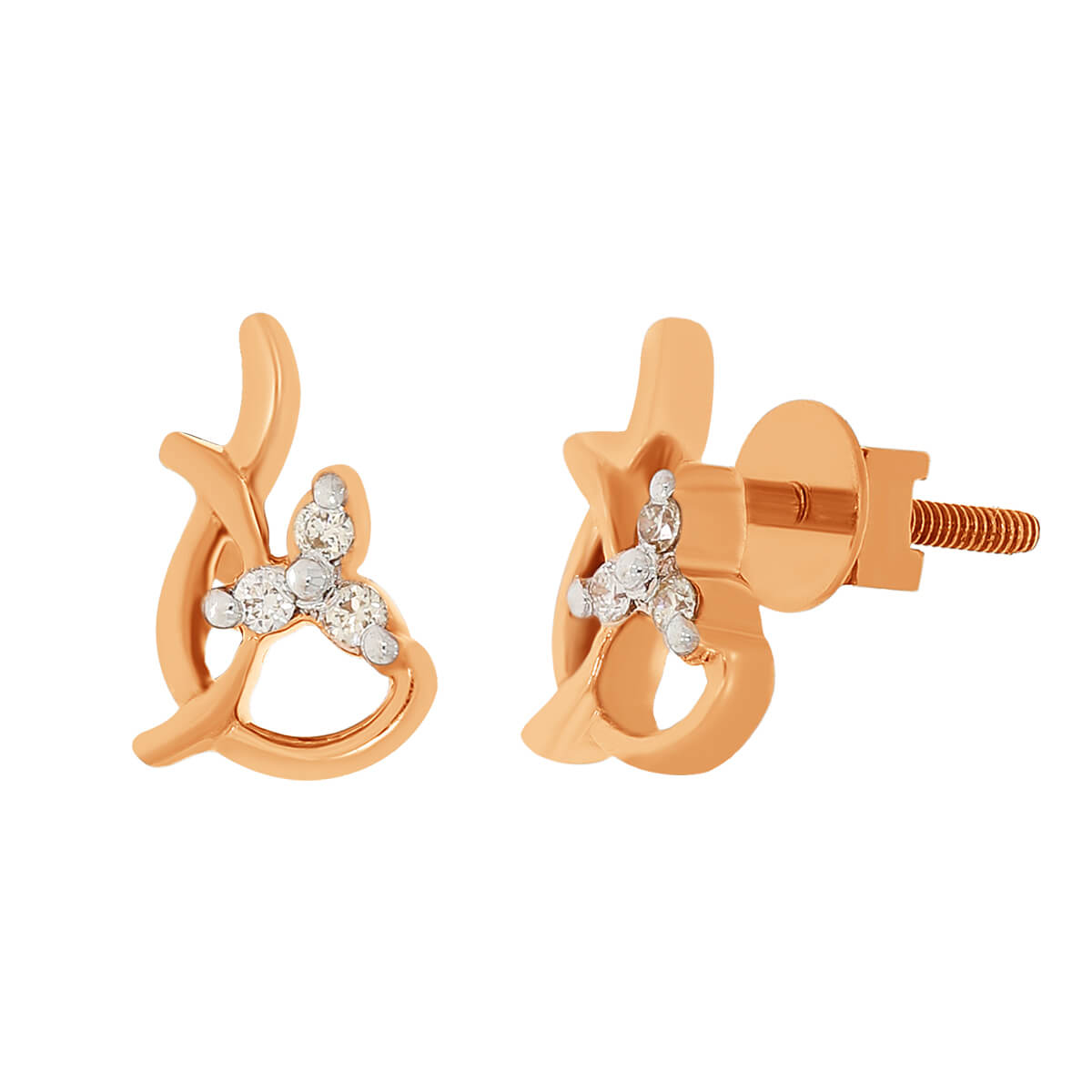 Twisty Stunning Diamond Earring with Free Gold Coin