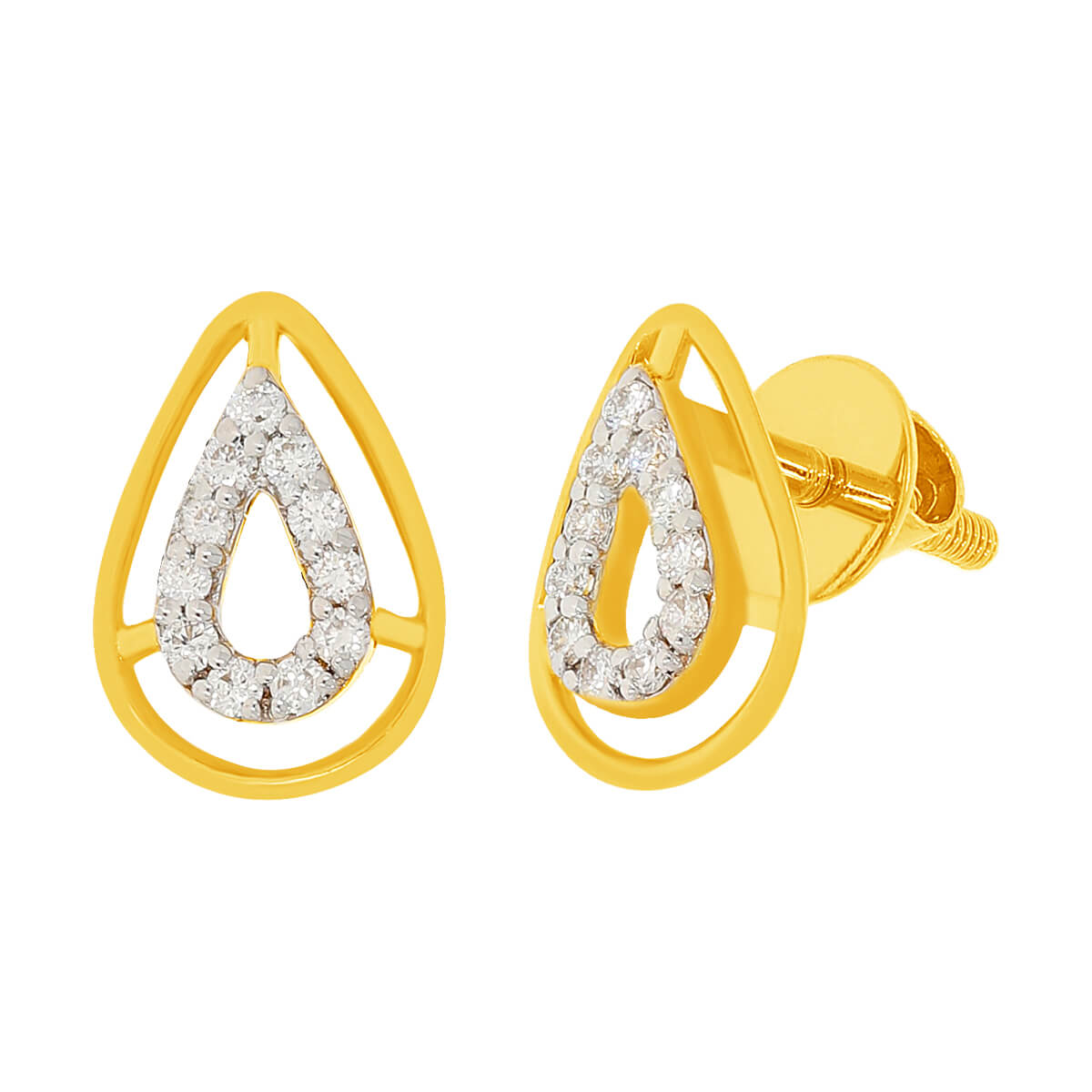 Glowing Droplet Diamond Earring with Free Gold Coin