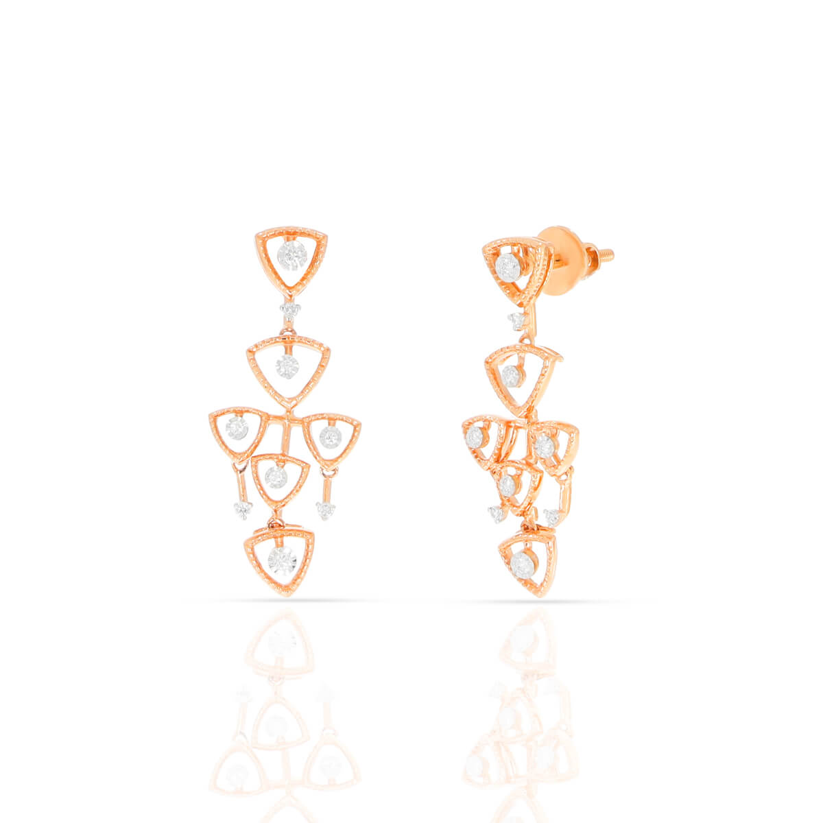 Rose Gold Elegance 18kt Diamond Earrings with Free Gold Coin