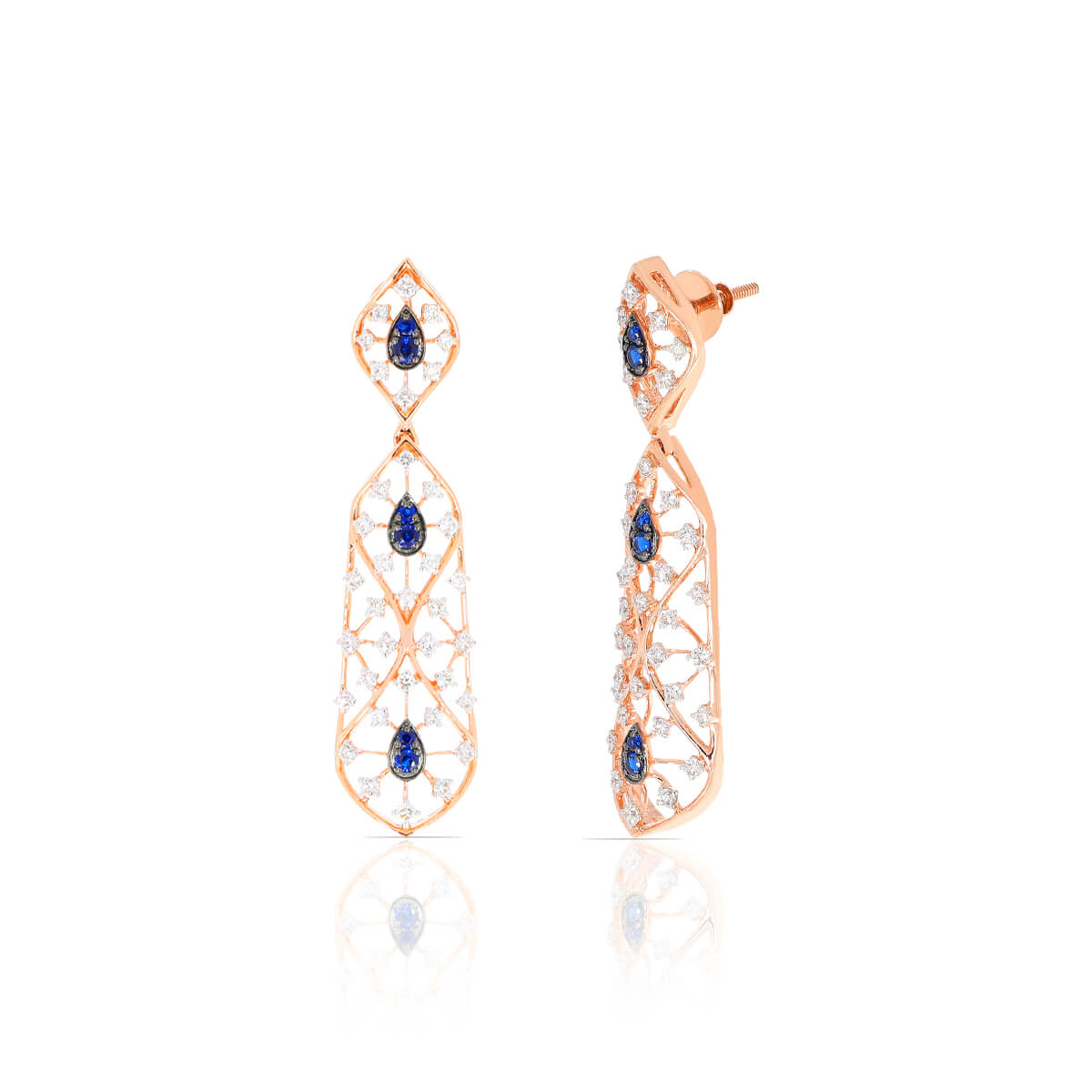 Blue Majesty Dangles Diamond Earring with Free Gold Coin