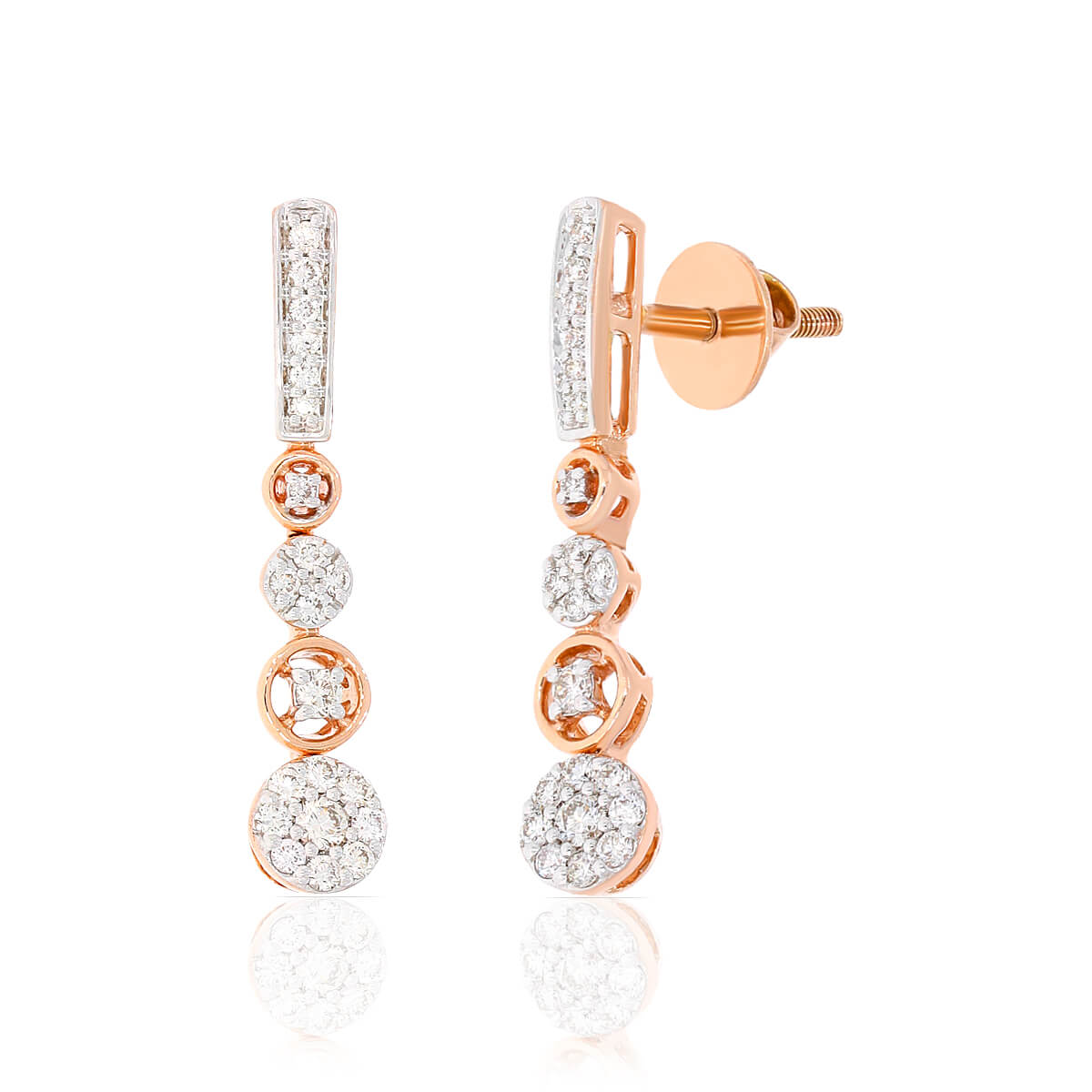 Radiant Rose Cascade Diamond Earring with Free Gold Coin