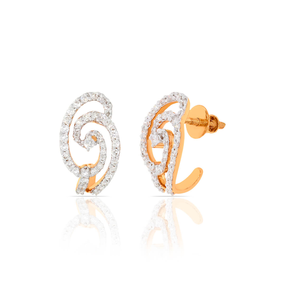 Spiral Diamond Earrings with Free Gold Coin