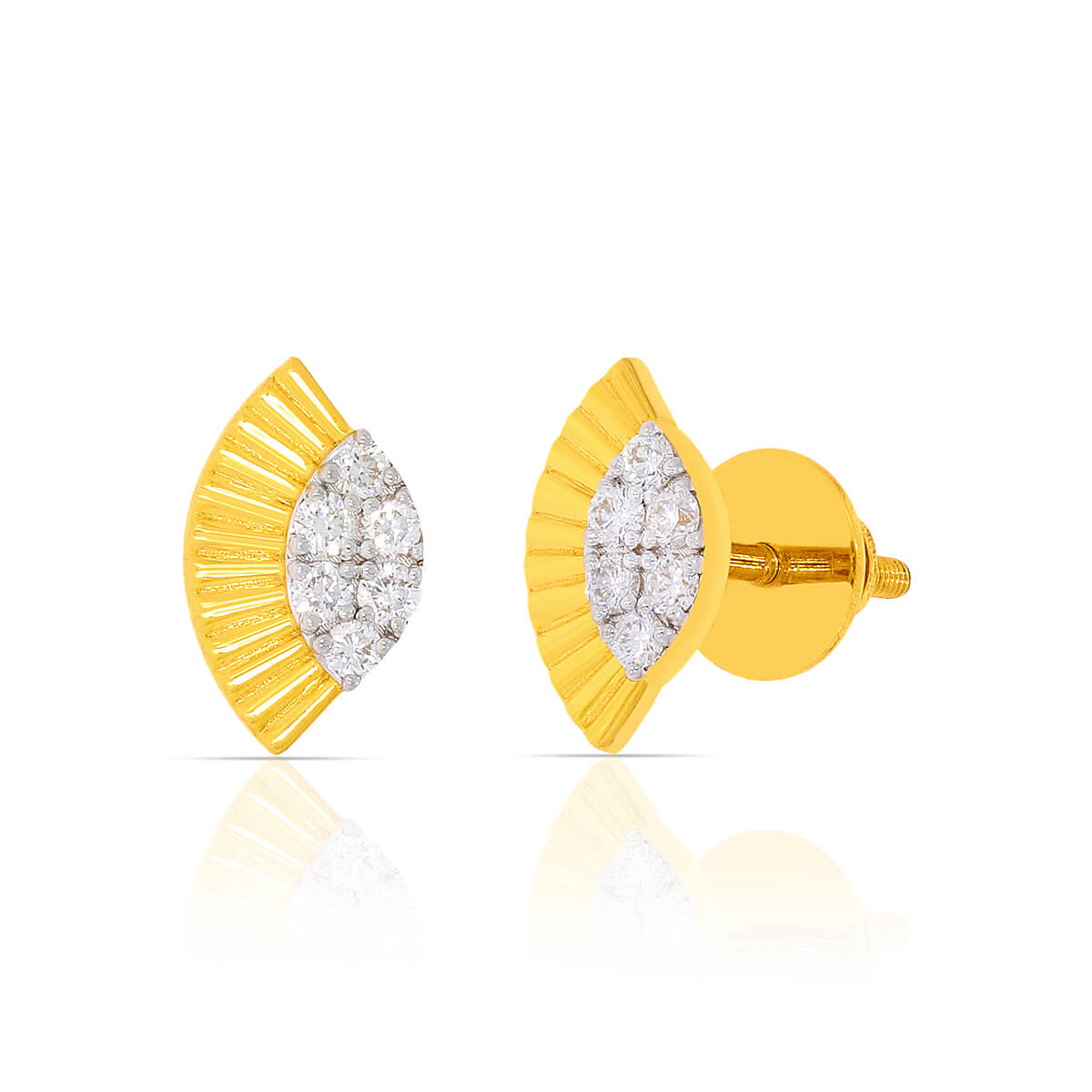 Golden Glow Diamond Studded Earrings with Free Gold Coin