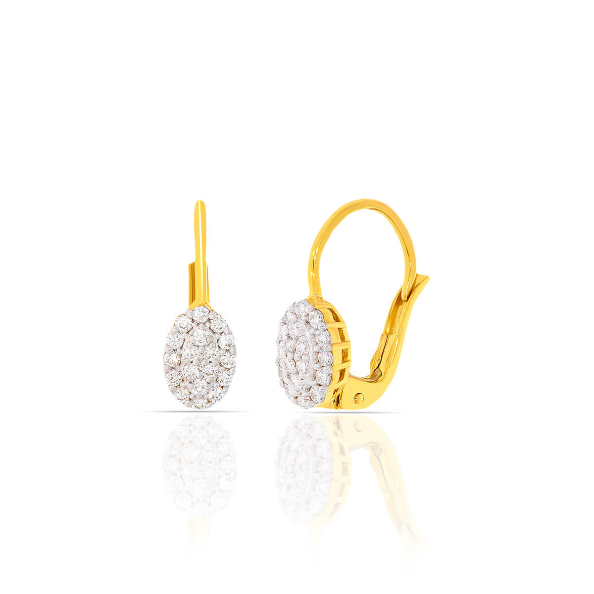 Round Bold Gold Diamond Hoop Earring