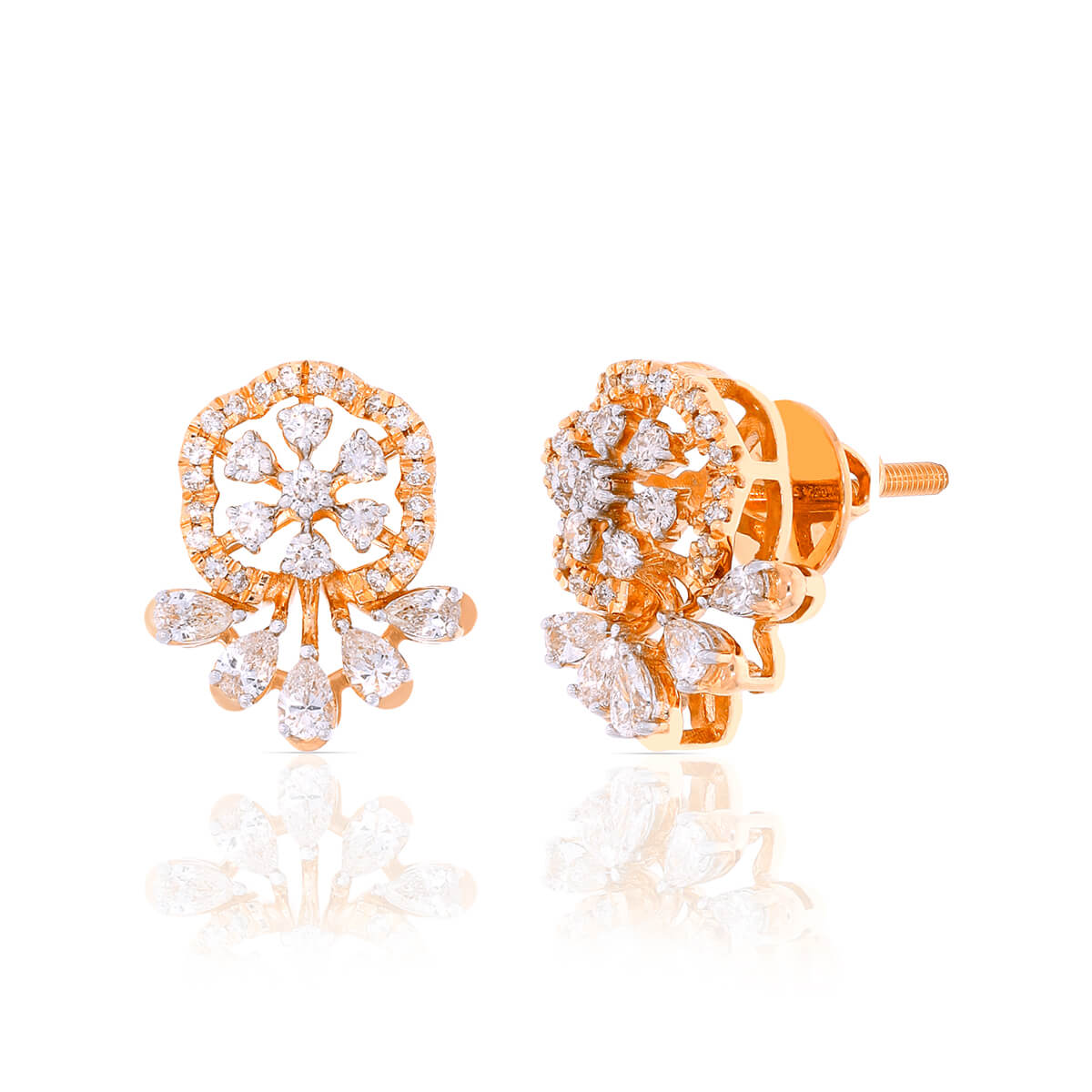 Sparkling Flora Diamond Earring with Free Gold Coin