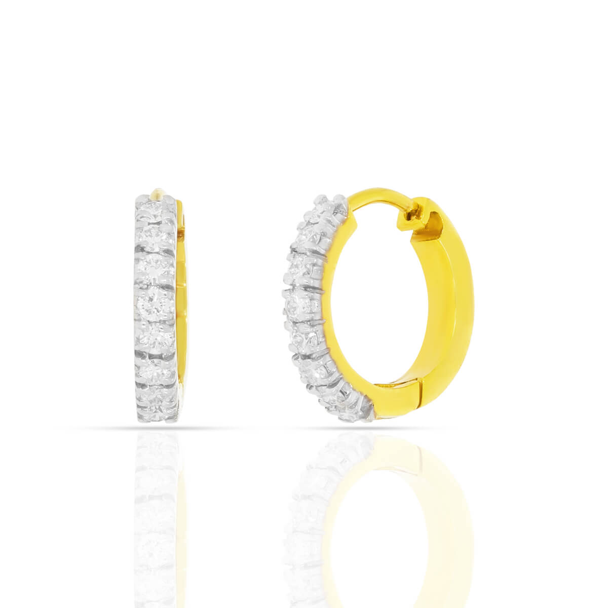 Chic Elegance Gold Diamond Hoop Earrings with Free Gold Coin