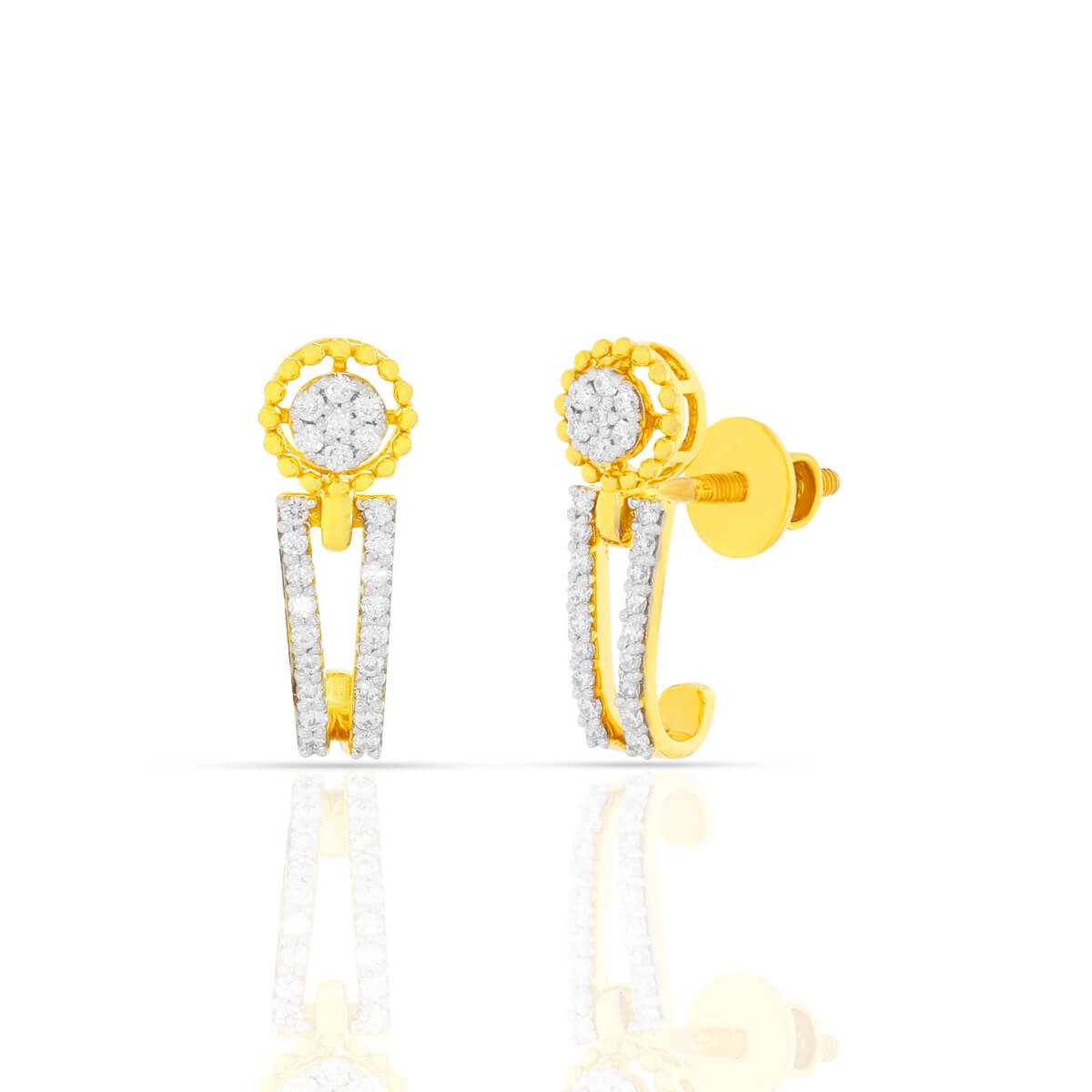 Luxurious Twinkle Diamond Hoops in Gold with Free Gold Coin