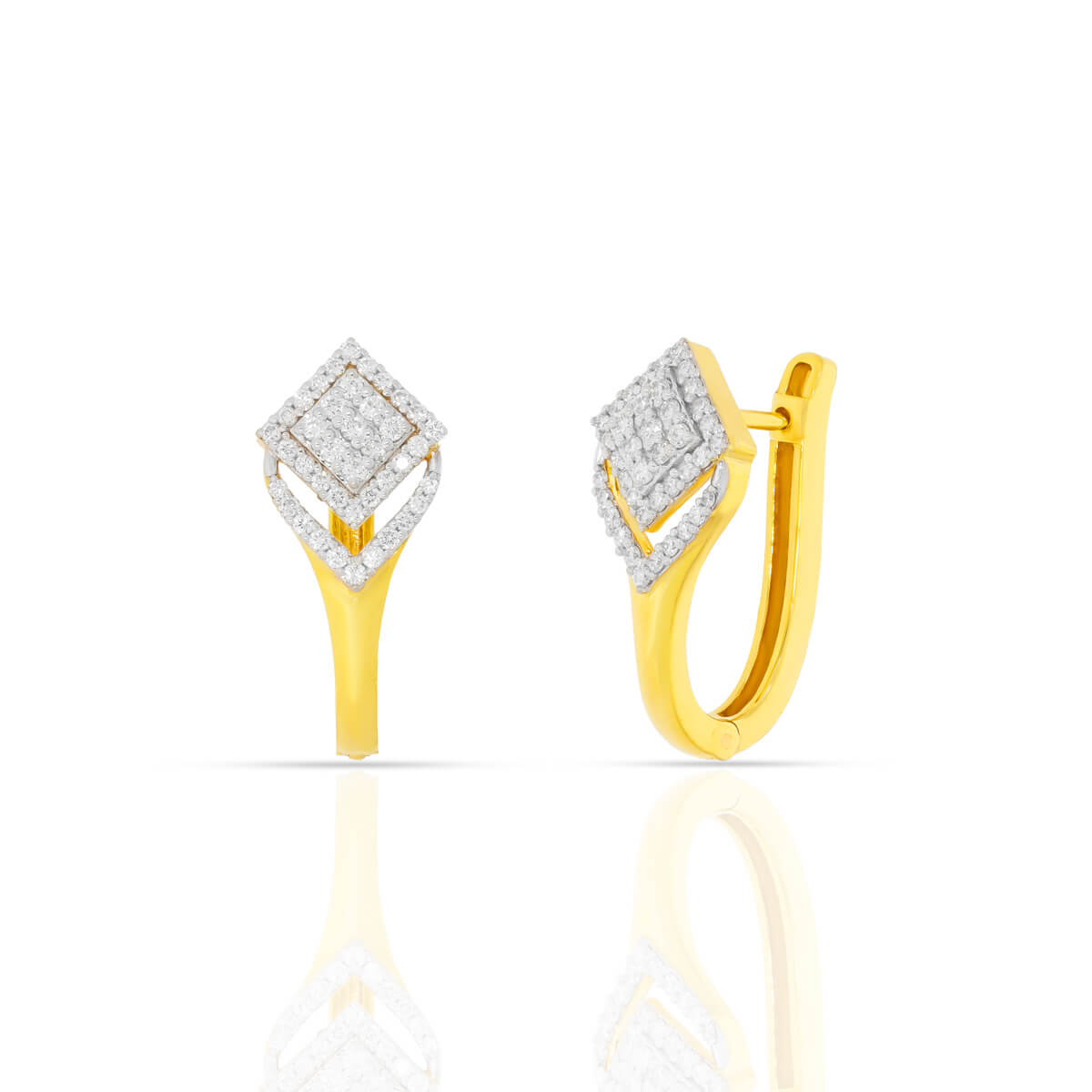 Gleaming Loops Diamond Hoops in Gold