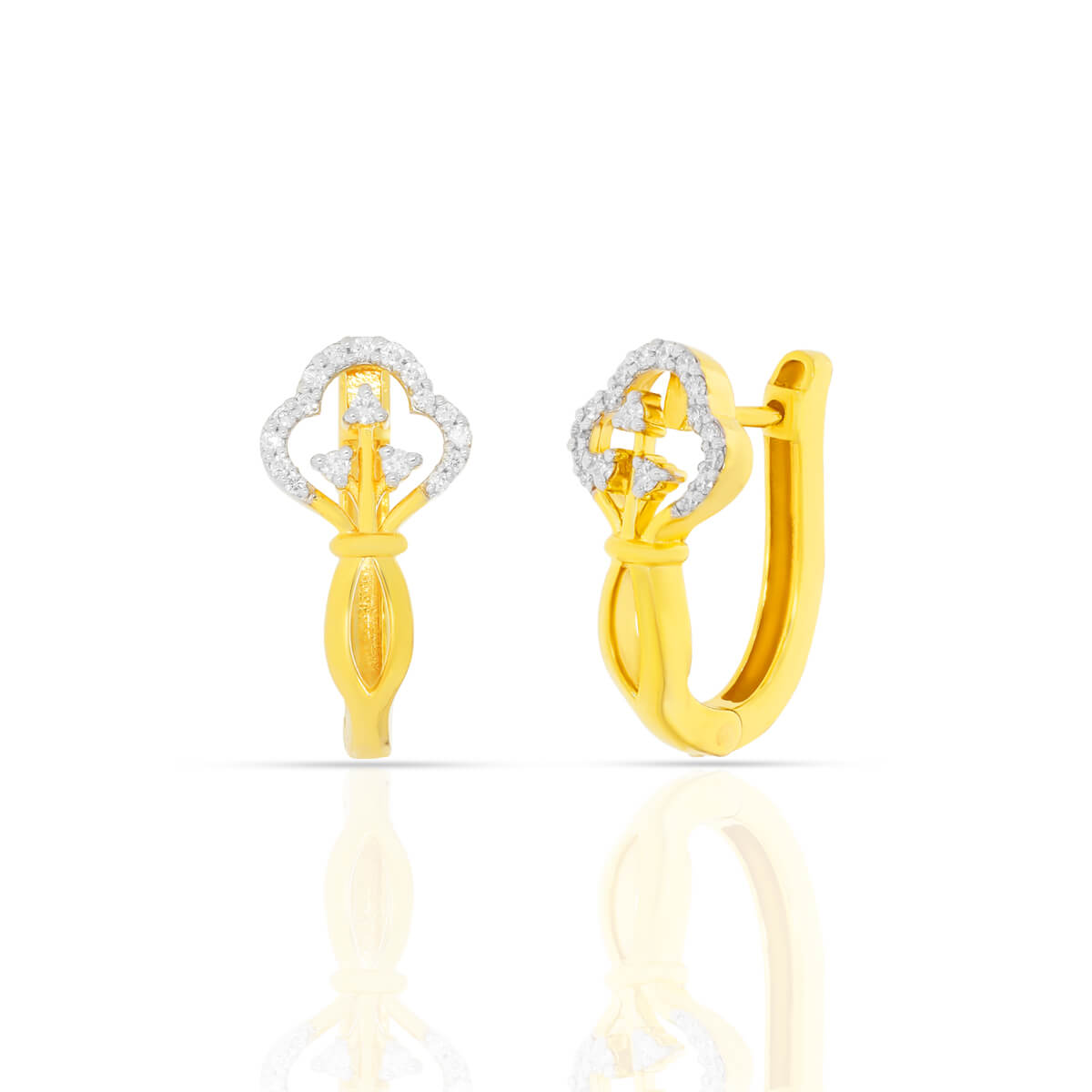 Graceful Glamour Gold Diamond Hoops with Free Gold Coin