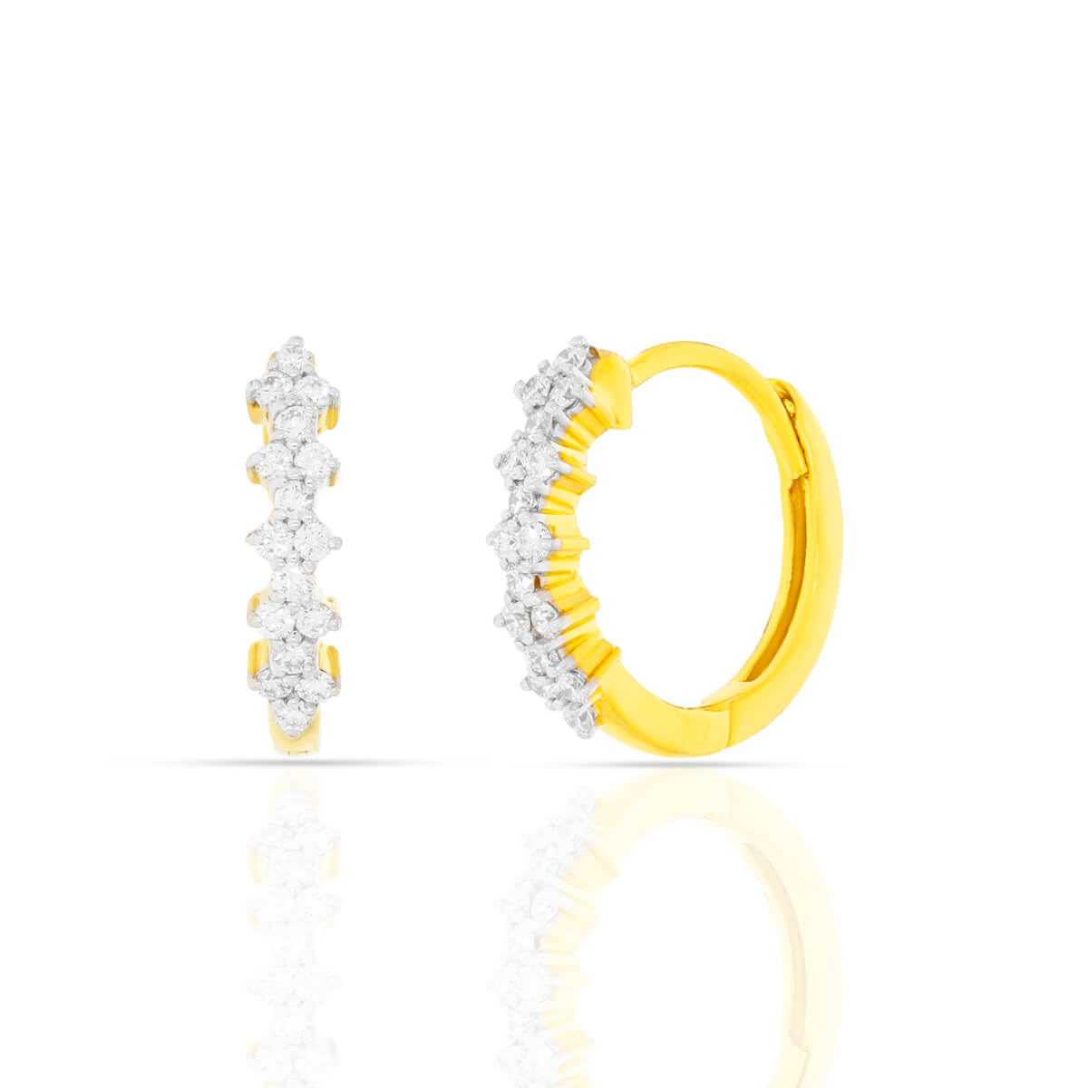 Classic Diamond Hoop Earrings with Free Gold Coin