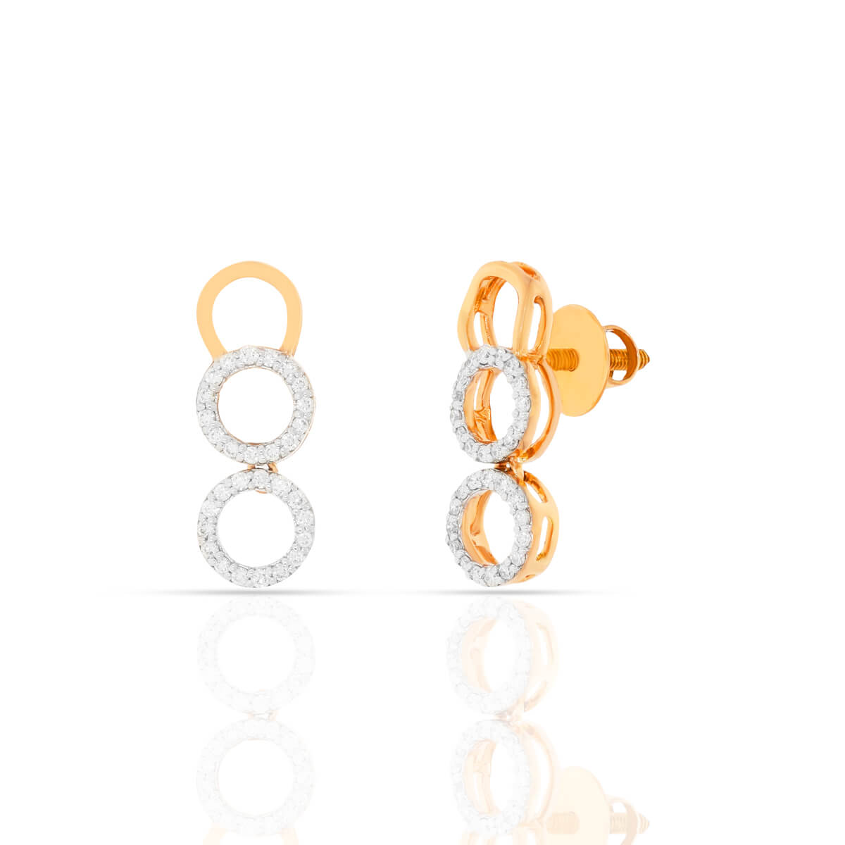 Modern Elegance Rose Gold Diamond Earrings with Free Gold Coin