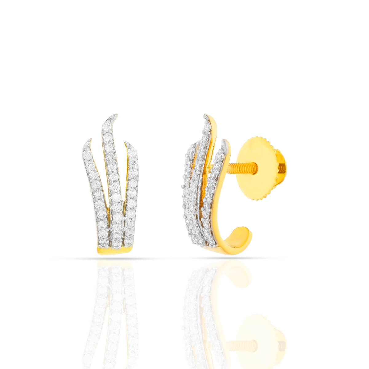 Sparkling Diamond Mini J Bali Earring with Free Gold Coin