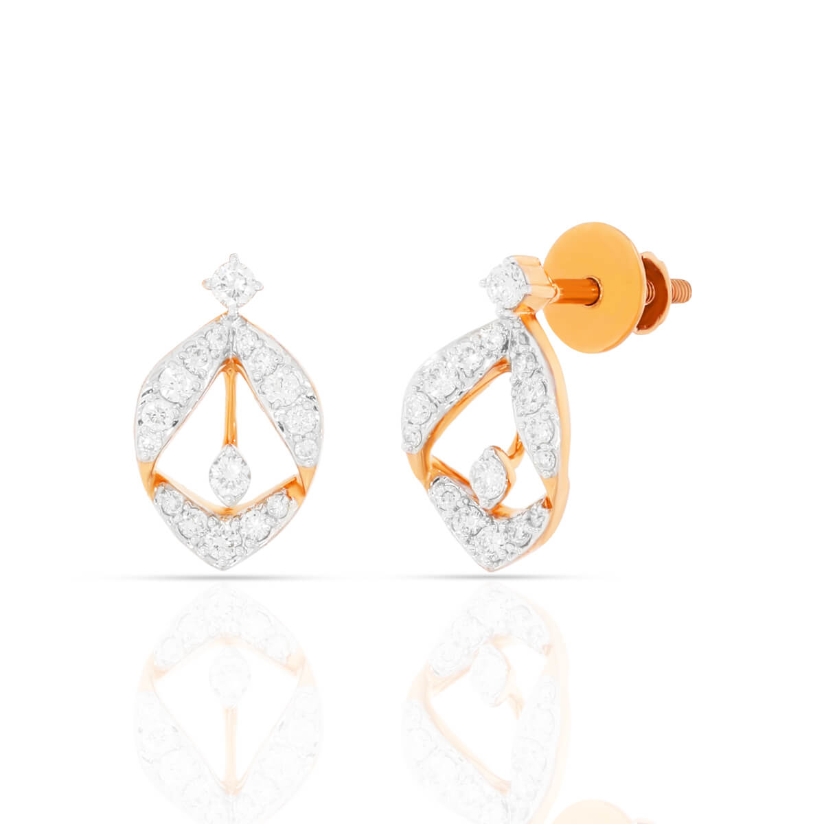 Mystic Rose 18kt Rose Gold Diamond Earrings with Free Gold Coin