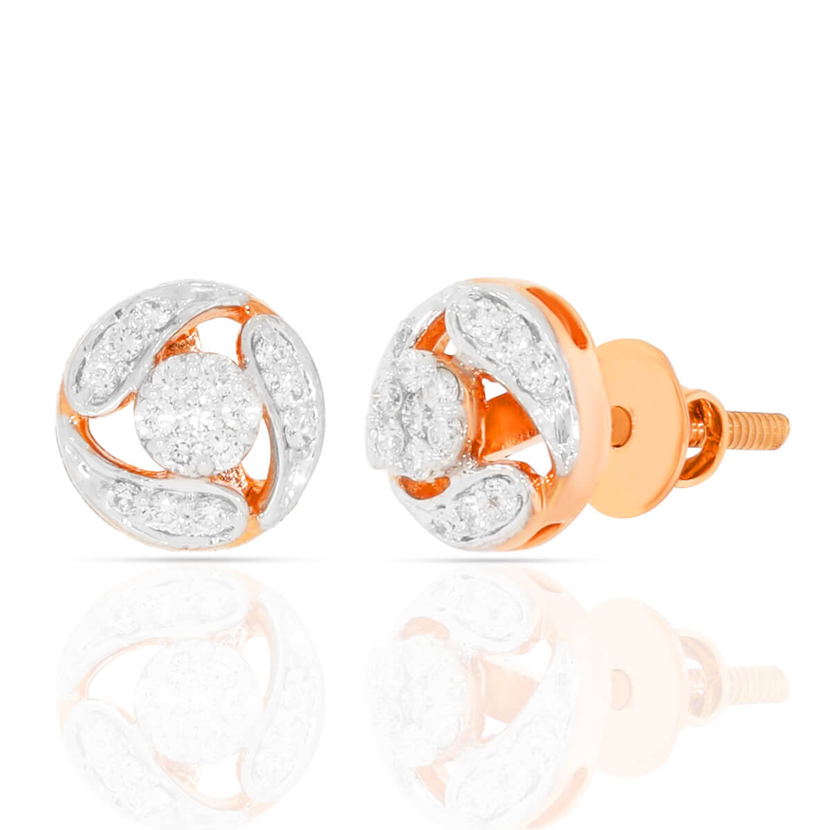 Garden Glamour Rose Gold 18kt Diamond Earrings with Free Gold Coin