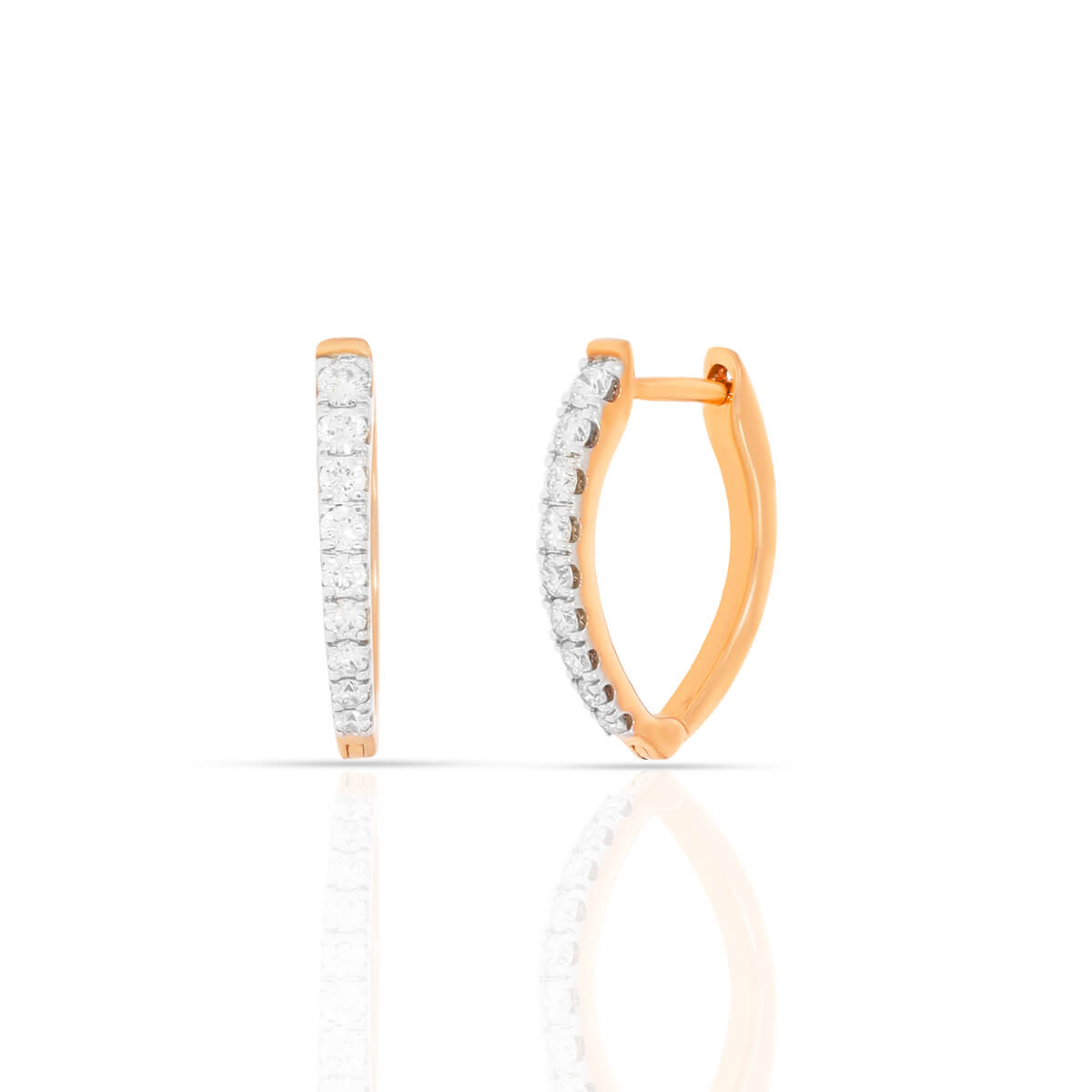 Shimmering Hoops Diamond Earrings in Rose Gold