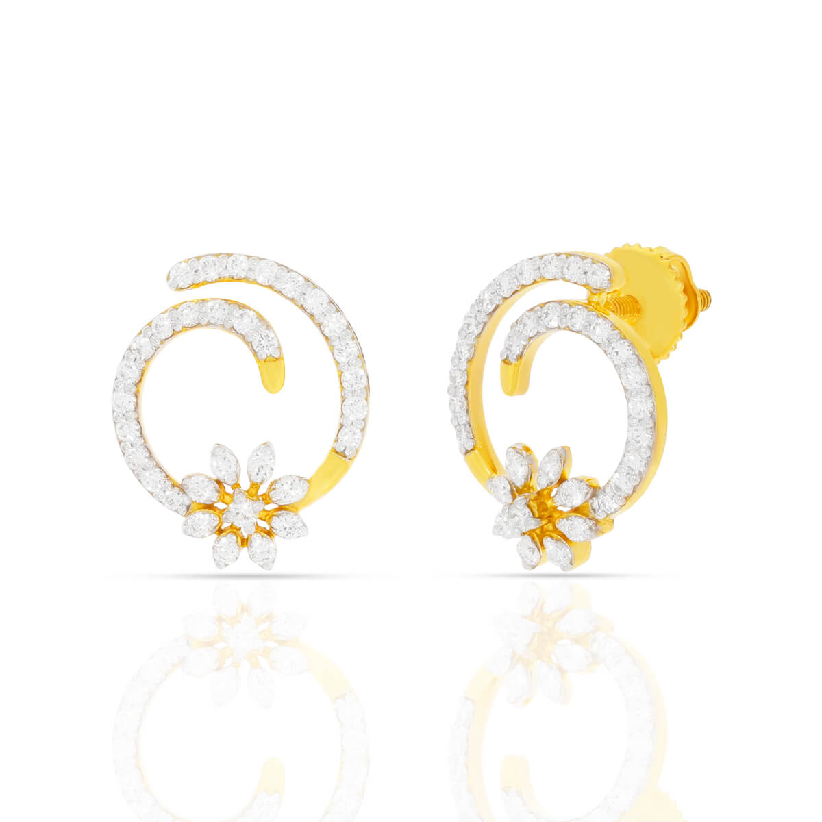 Sophistication And Luxury Diamond Stud Earring with Free Gold Coin