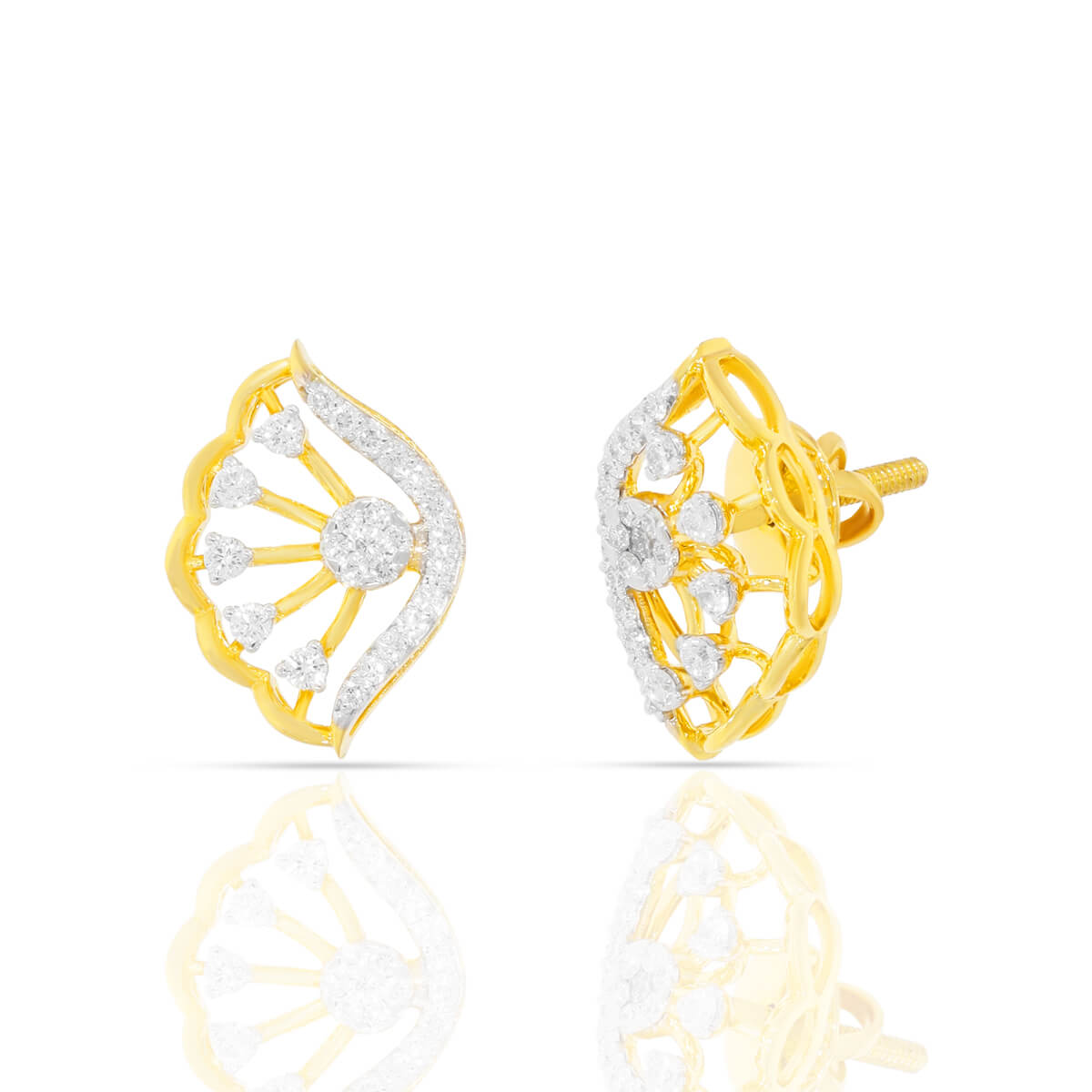 Timeless Diamond Floral Studs with Free Gold Coin