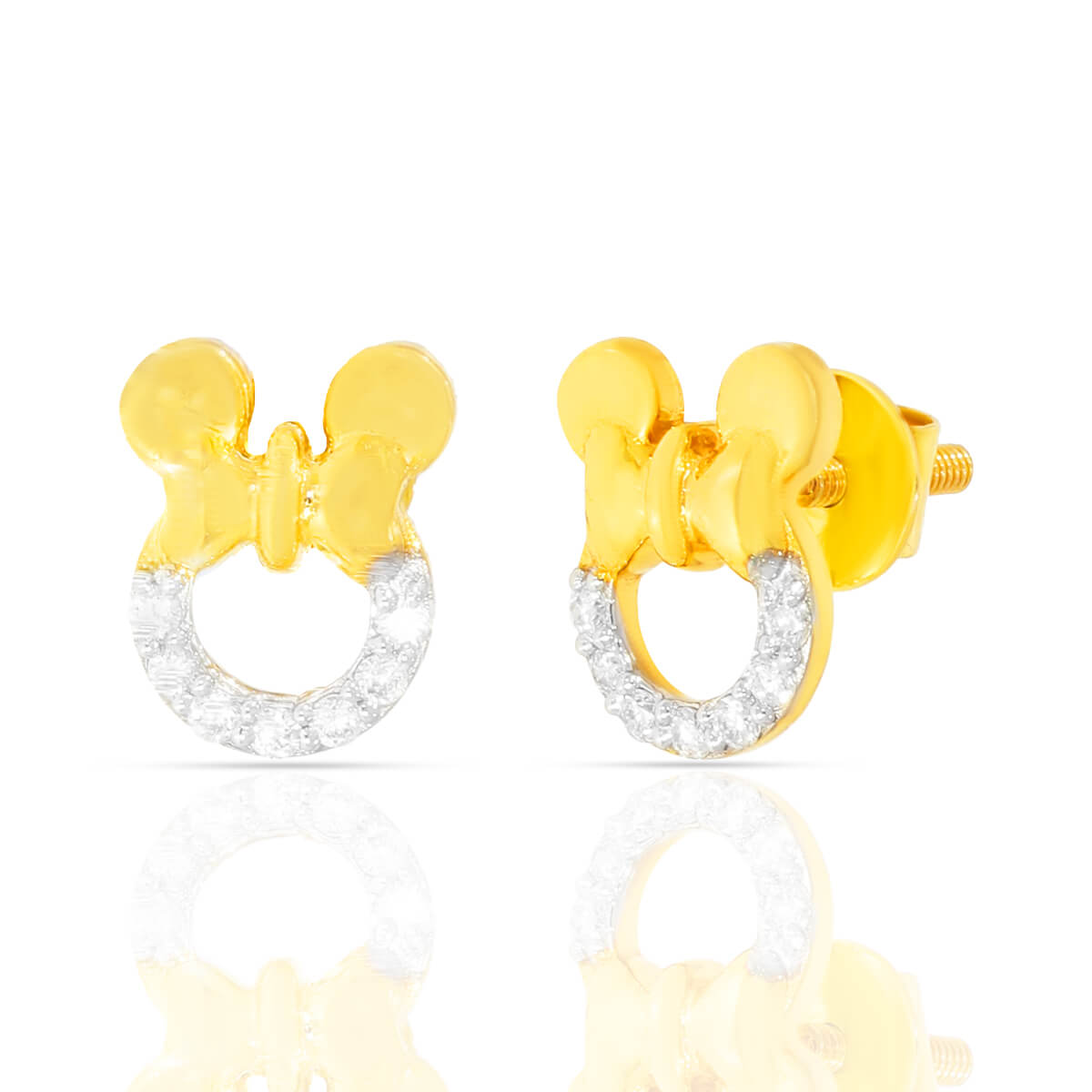 Mickey Magic Diamond Earrings with Free Gold Coin