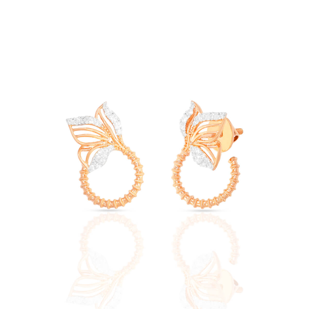 Blooming Diamond Flower Earrings with Free Gold Coin