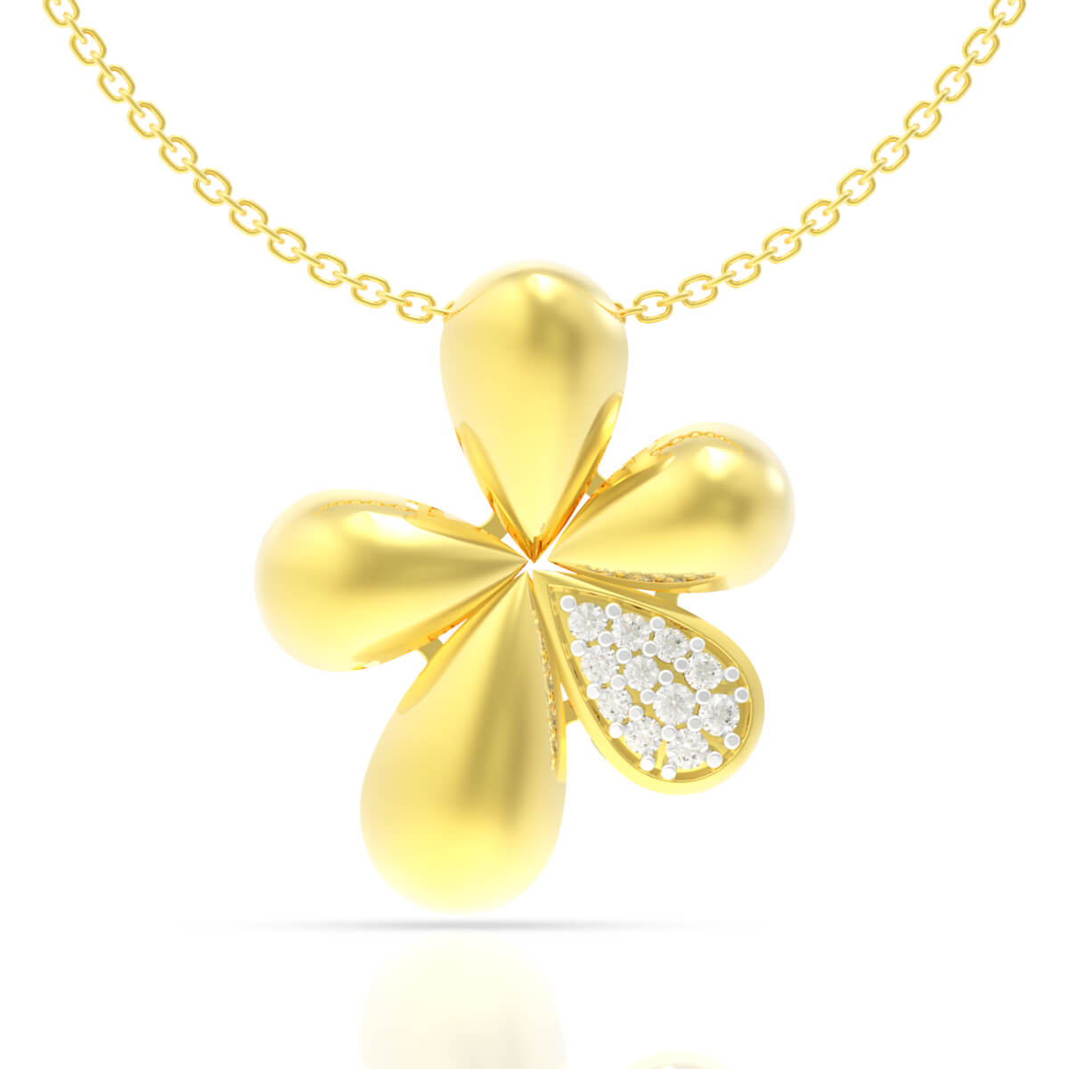 Stunning Floral Diamond Pendant with Free Gold Coin