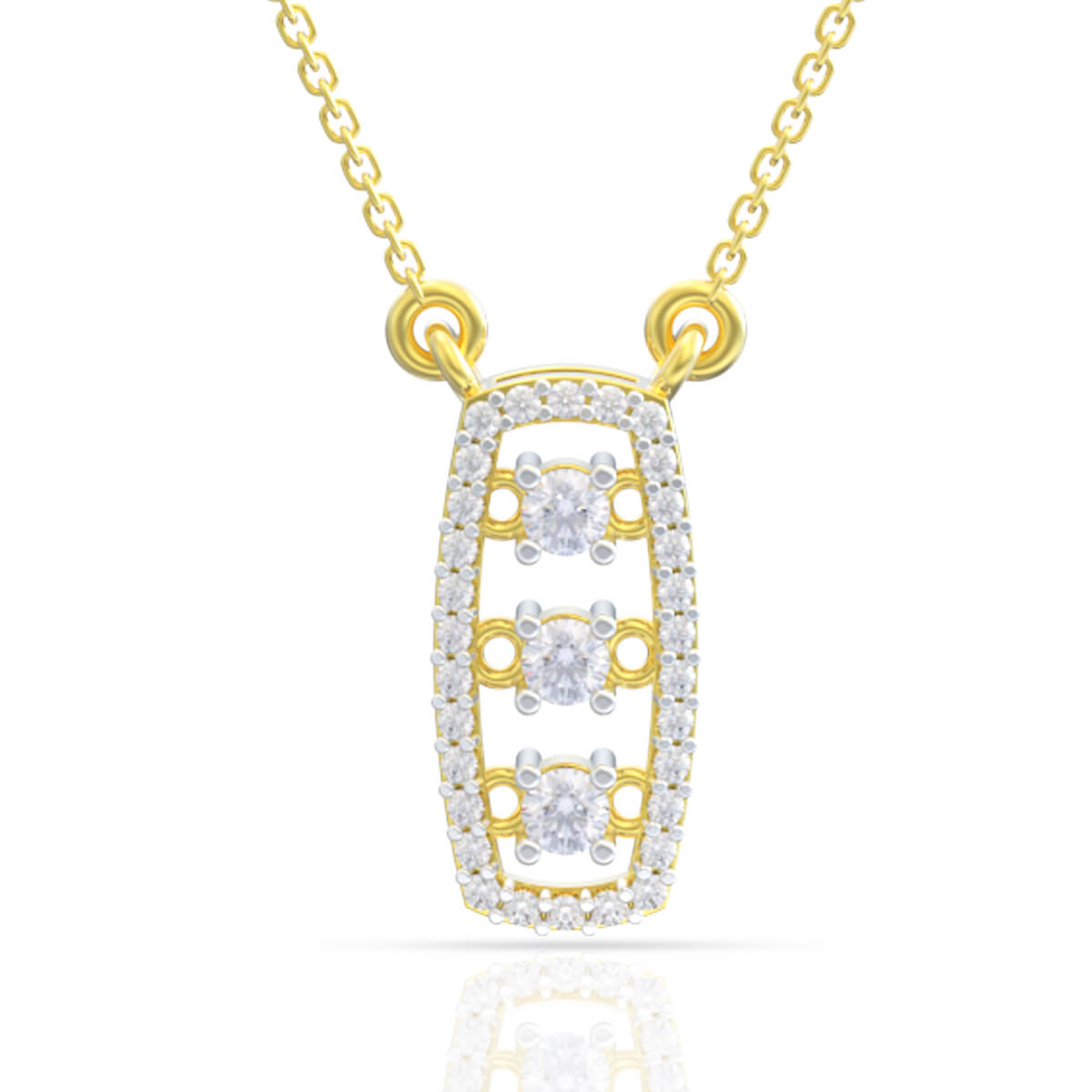 Gleaming Trio Diamond Pendant