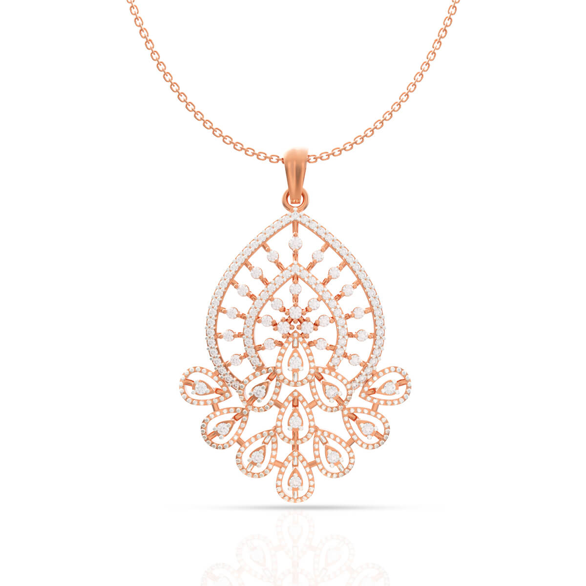 Elegant Rose Gold Diamond Pendant